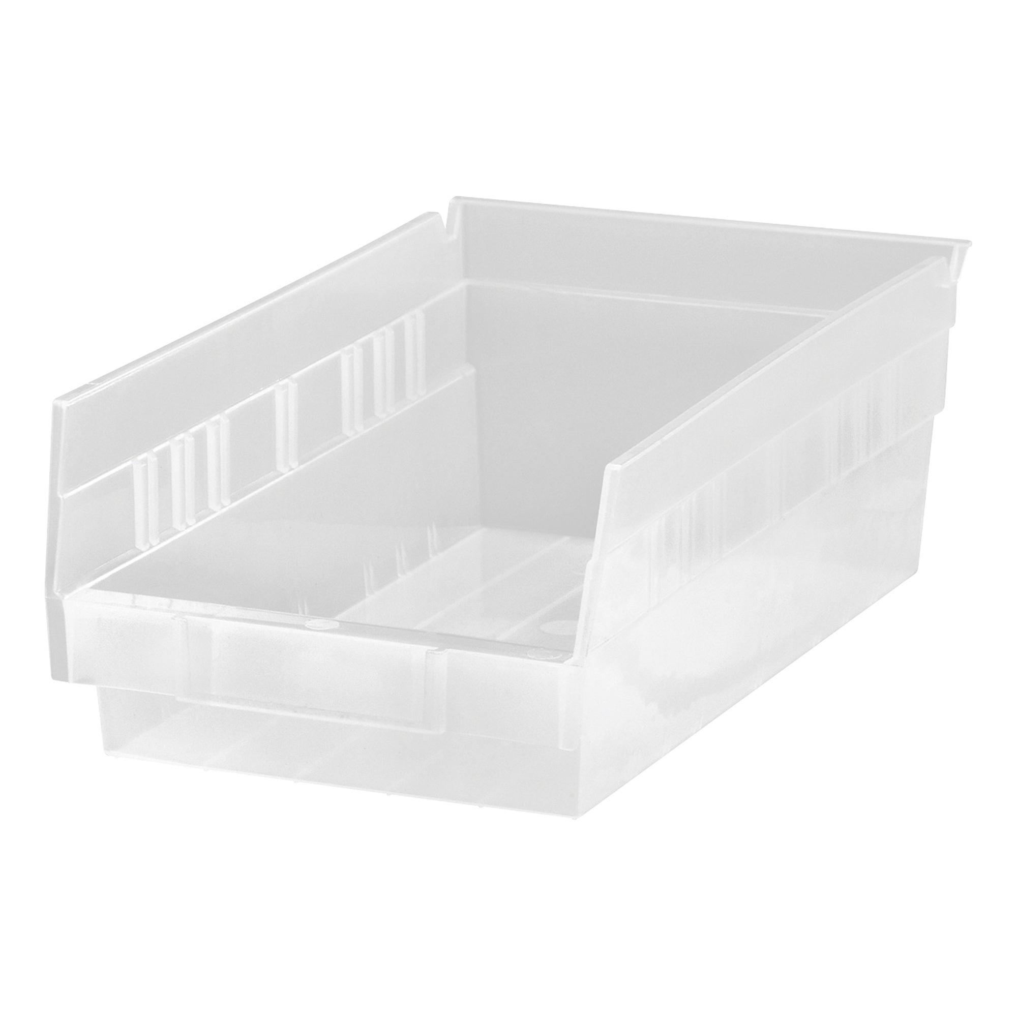 Quantum Storage Shelf Bin, 11 5/8in. x 2 3/4in. x 4in., Clear, Carton of 36, Model# QSB100CLCS
