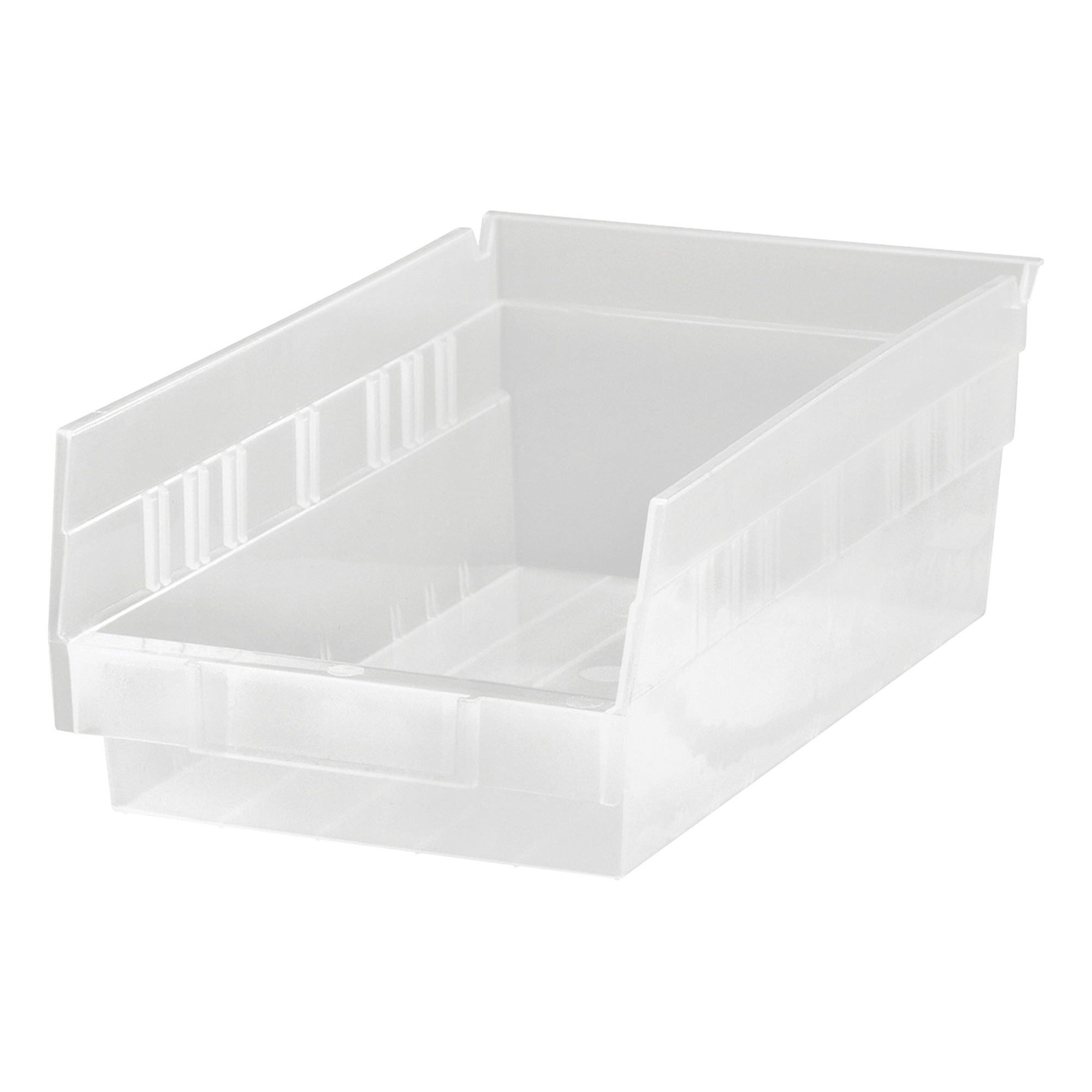 Quantum Storage Shelf Bin, 11 5/8in. x 4 1/8in. x 4in., Clear, Carton of 36, Model# QSB101CLCS