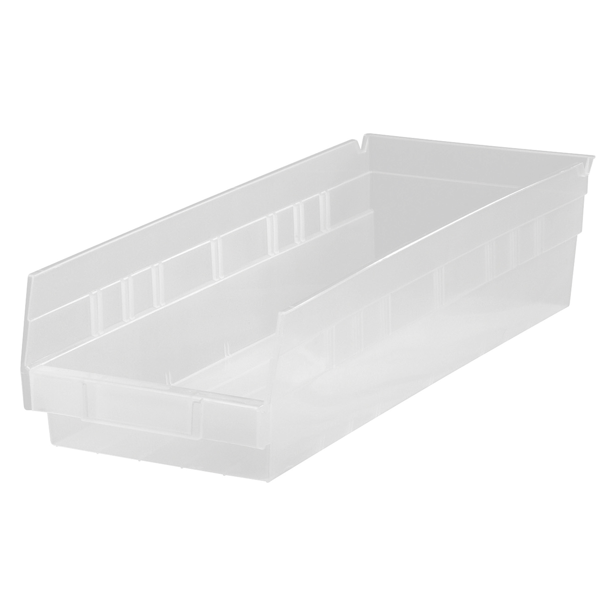 Quantum Storage Shelf Bin, 17 7/8in. x 8 3/8in. x 4in., Clear, Carton of 10, Model# QSB108CLCS