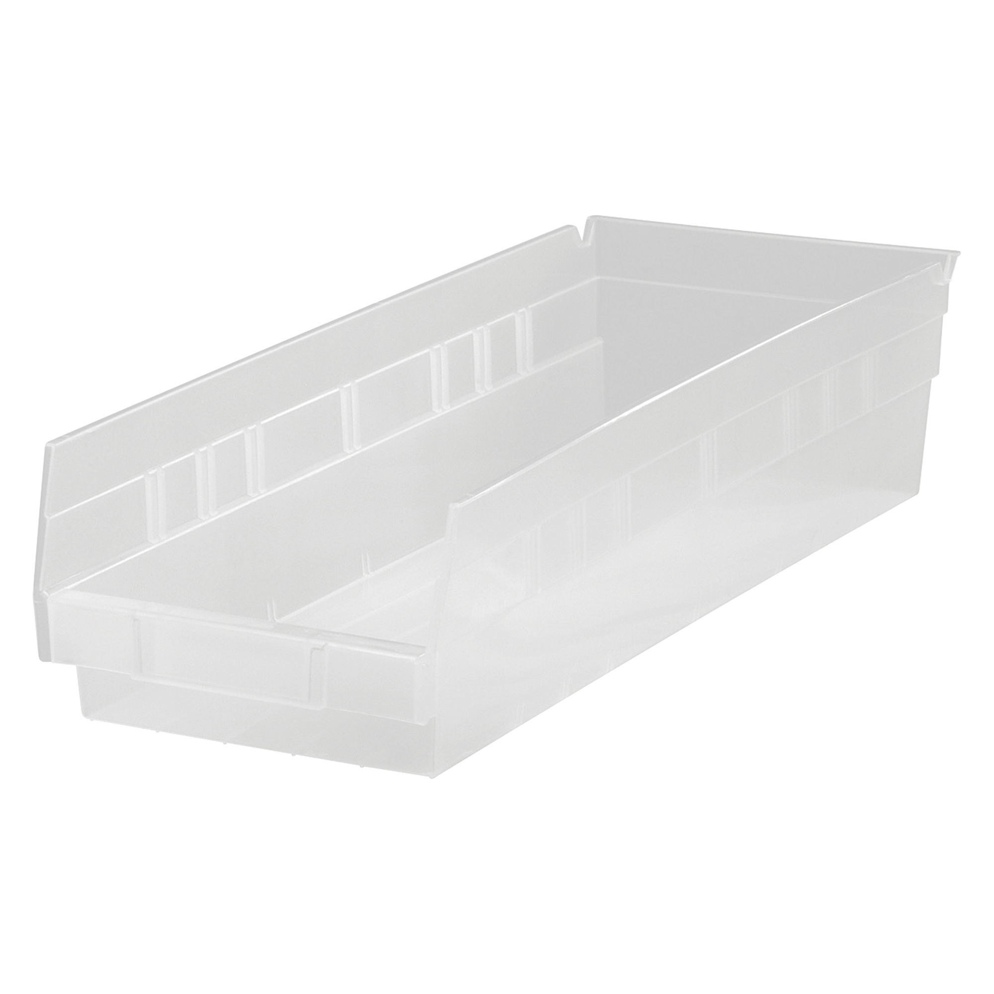 Quantum Storage Shelf Bin, 11 5/8in. x 11 1/8in. x 4in., Clear, Carton of 8, Model# QSB109CLCS