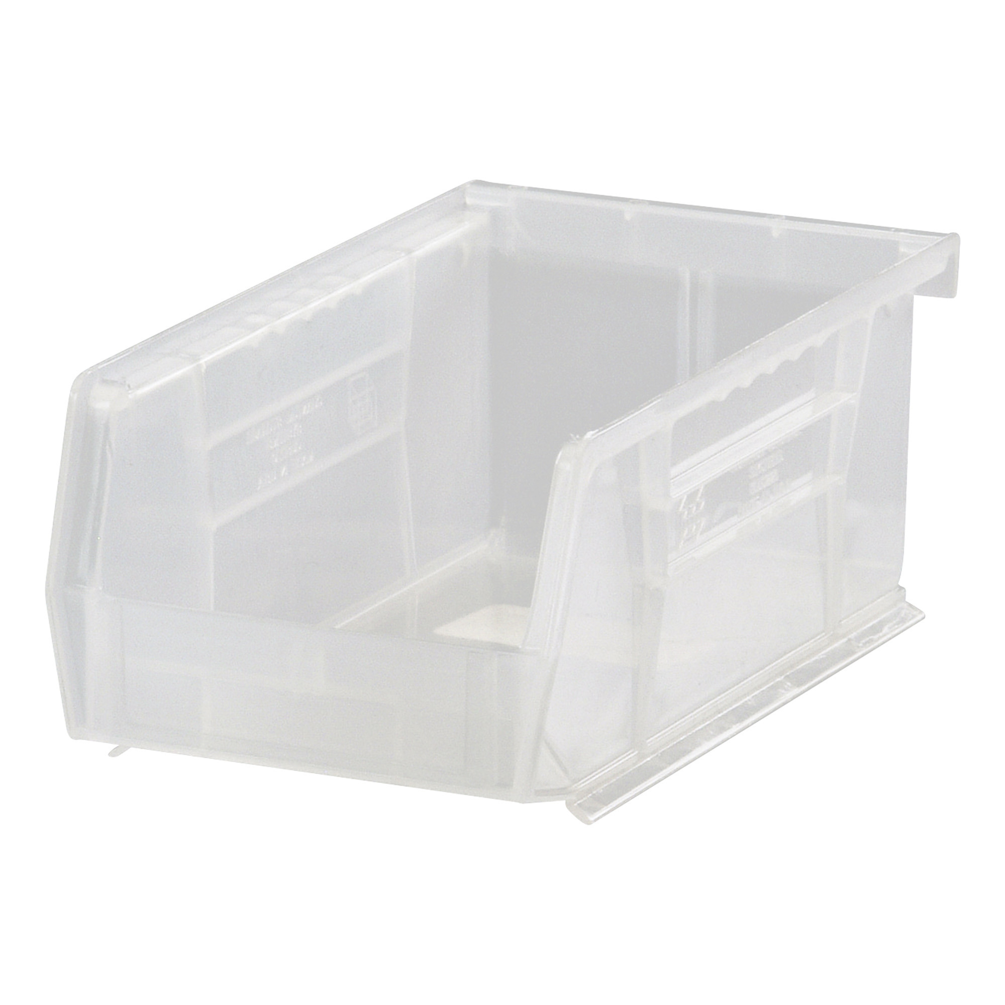 Quantum Storage Stack and Hang Bin, 7 3/8in. x 4 1/8in. x 3in., Clear, Carton of 24, Model# QUS220CLCS