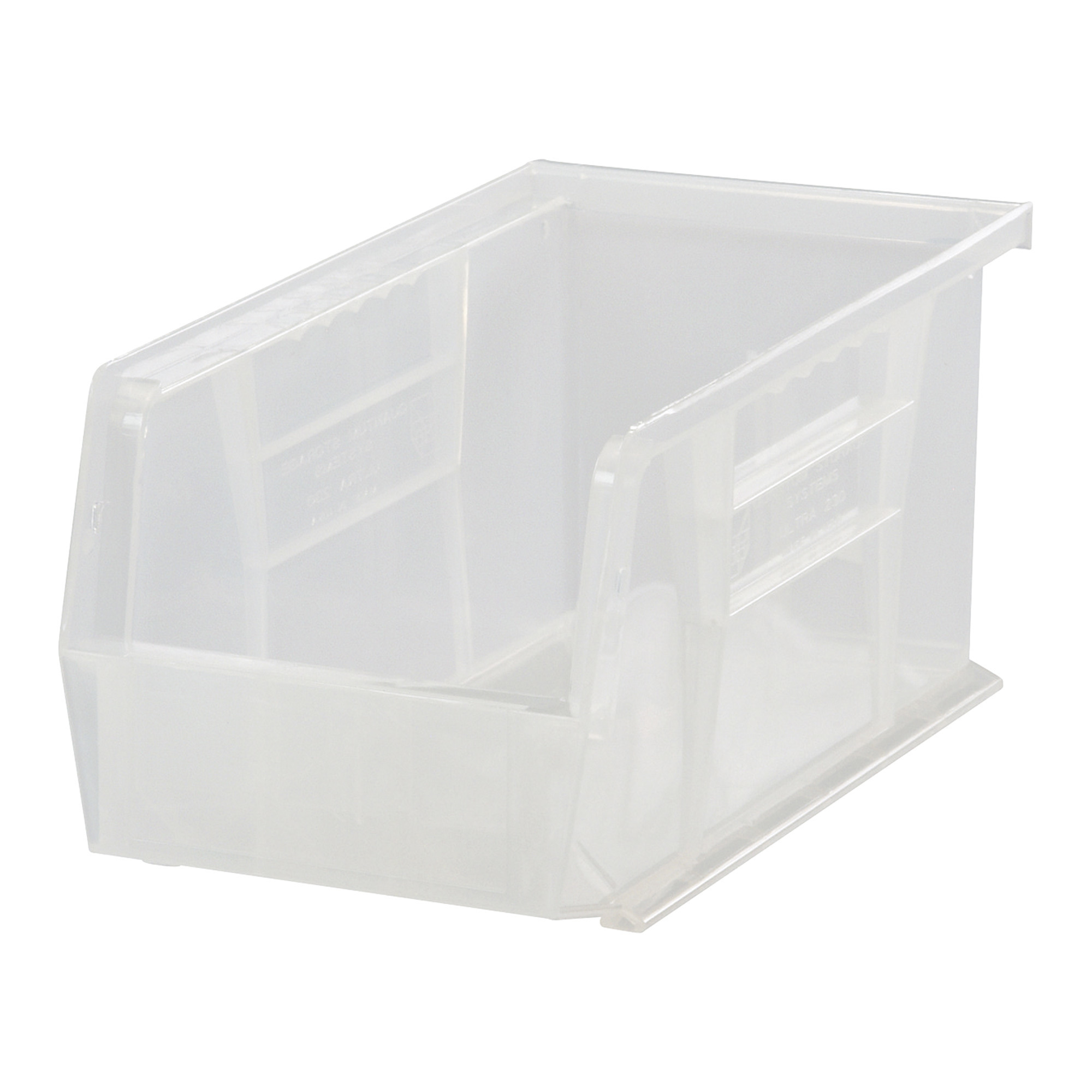 Quantum Storage Stack and Hang Bin, 14 3/4in. x 5 1/2in. x 5in., Clear, Carton of 12, Model# QUS234CLCS
