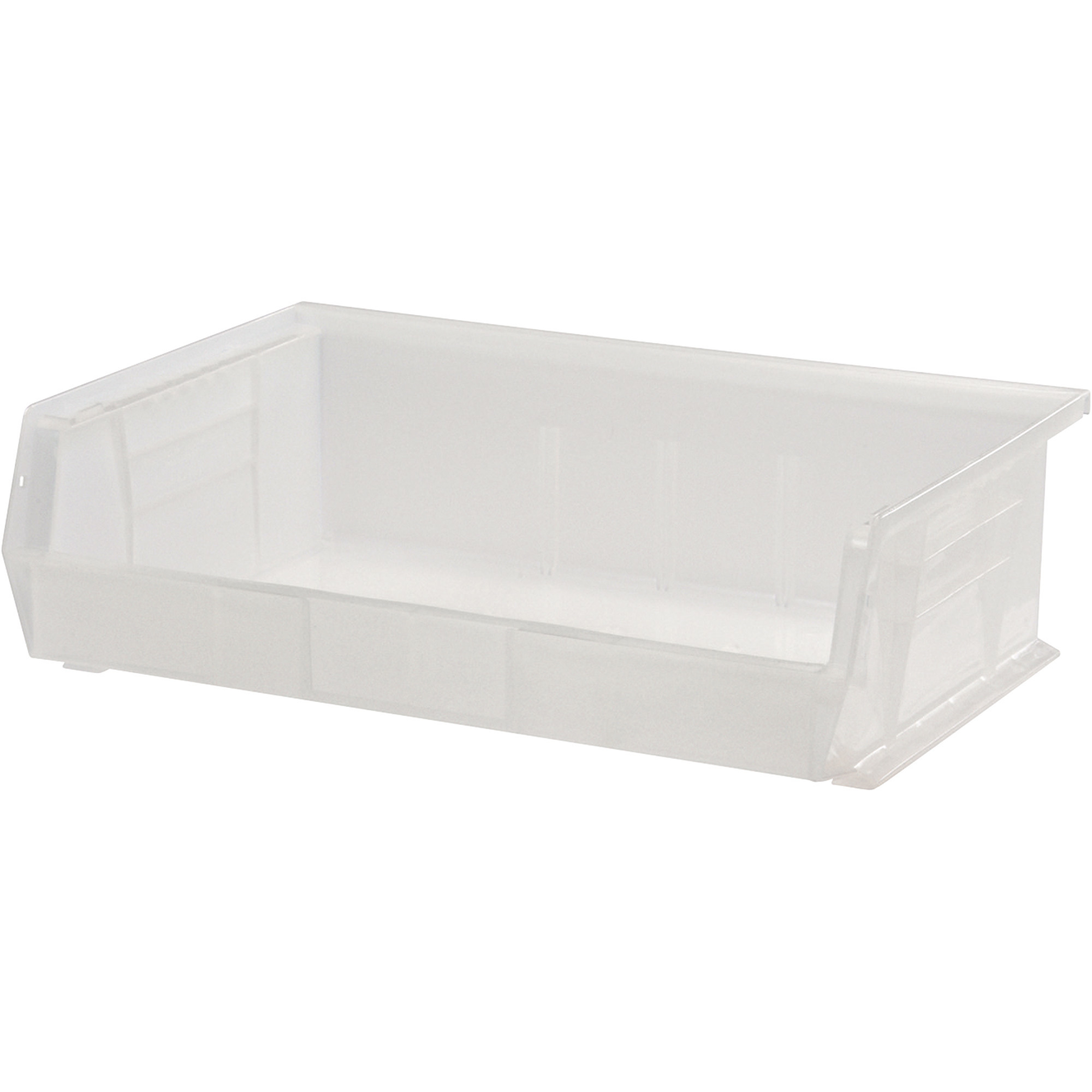 Quantum Storage Stack and Hang Bin, 10 7/8in. x 16 1/2in. x 5in., Clear, Carton of 6, Model# QUS245CLCS