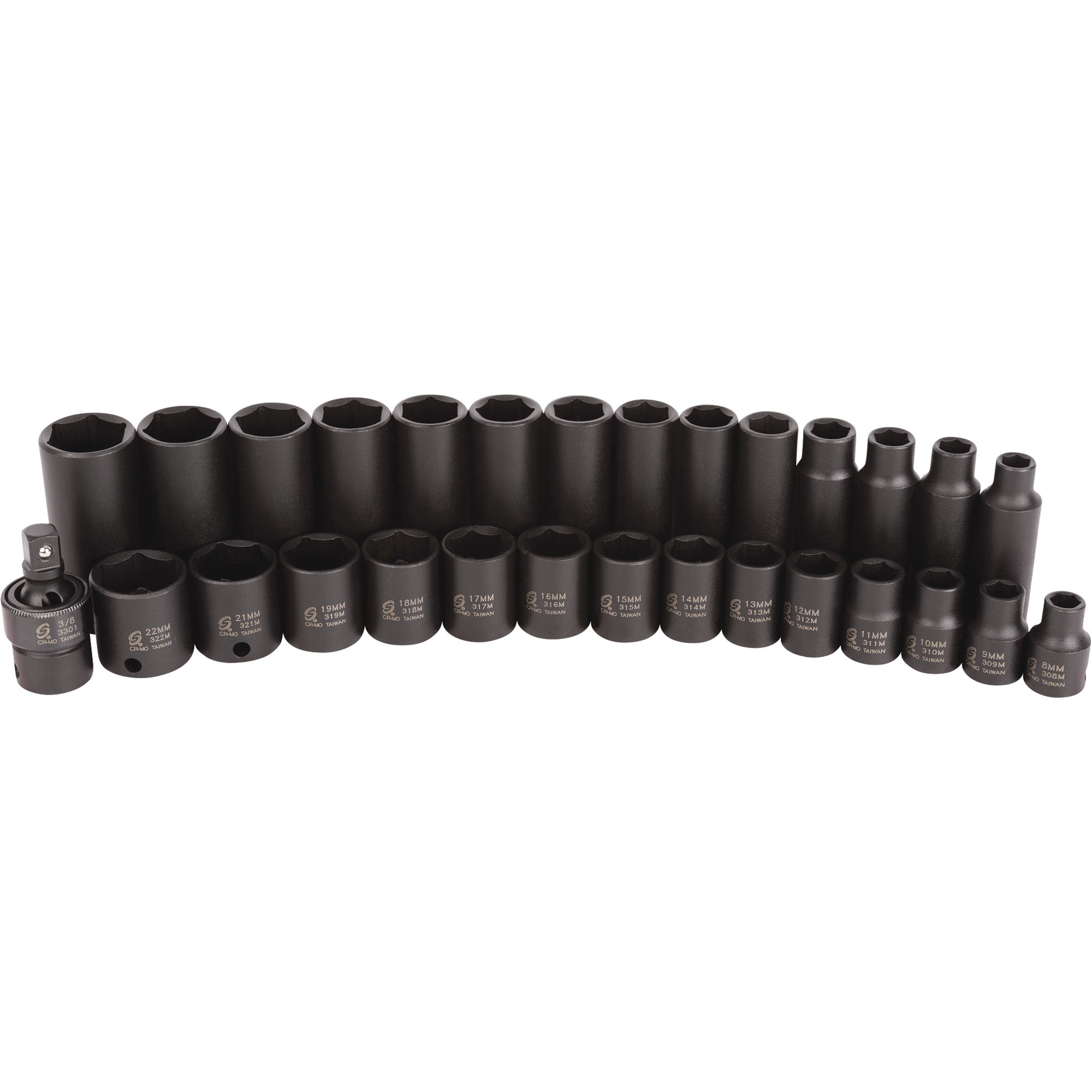 thumbnail image 2 of Sunex 3359 3/8 Inch Drive 13-Piece Metric Deep Impact Socket Set – Professional Grade 2 of 6