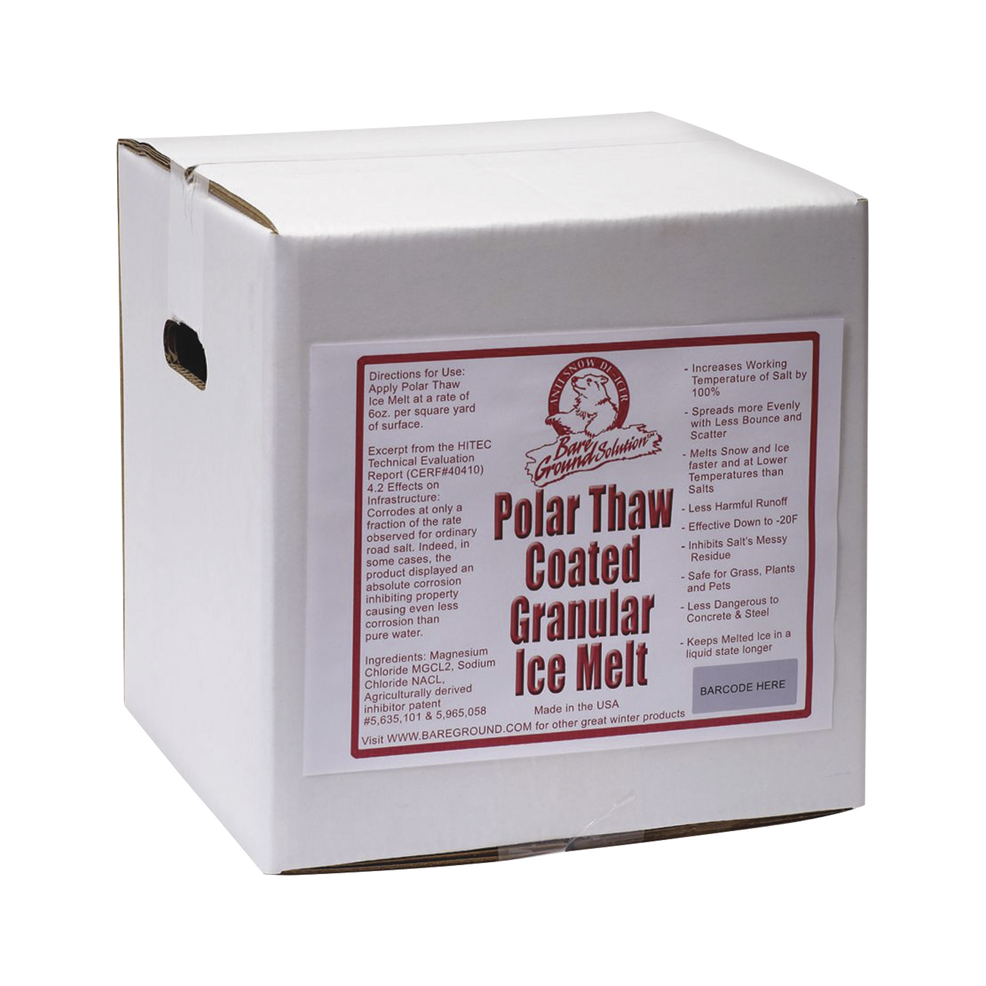 Bare Ground Coated Granular Ice Melt, Pallet of 48 40-Lb. Boxes, Model# BGCSBX-40P