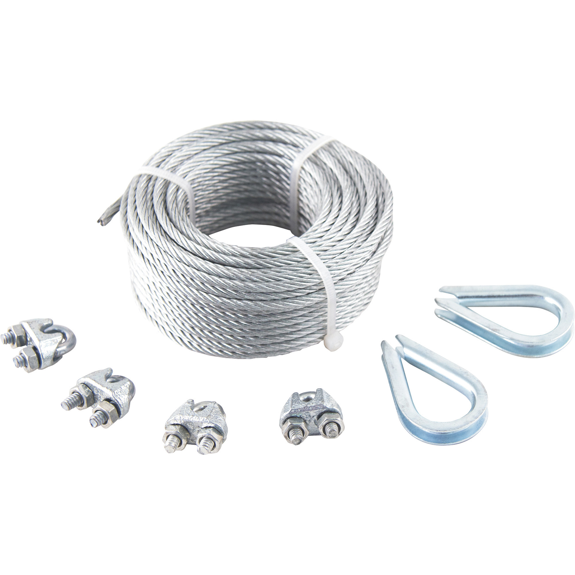 Mibro Galvanized Aircraft Cable, 1/8in. x 50ft., 7 x 7, Model# 363781