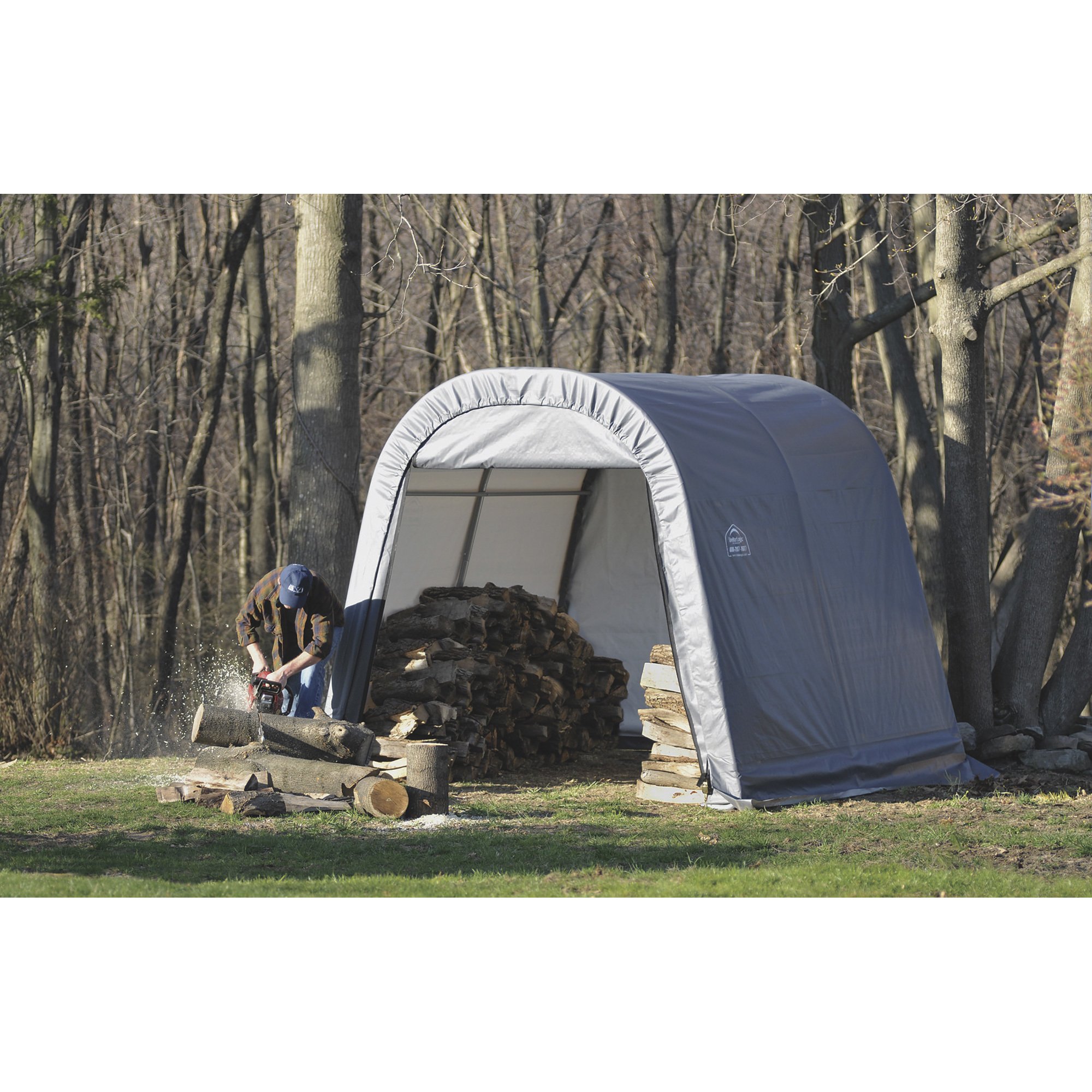 ShelterLogic Round Style Shed/Storage Shelter — 8ft.L x 10ft.W x 8ft.H