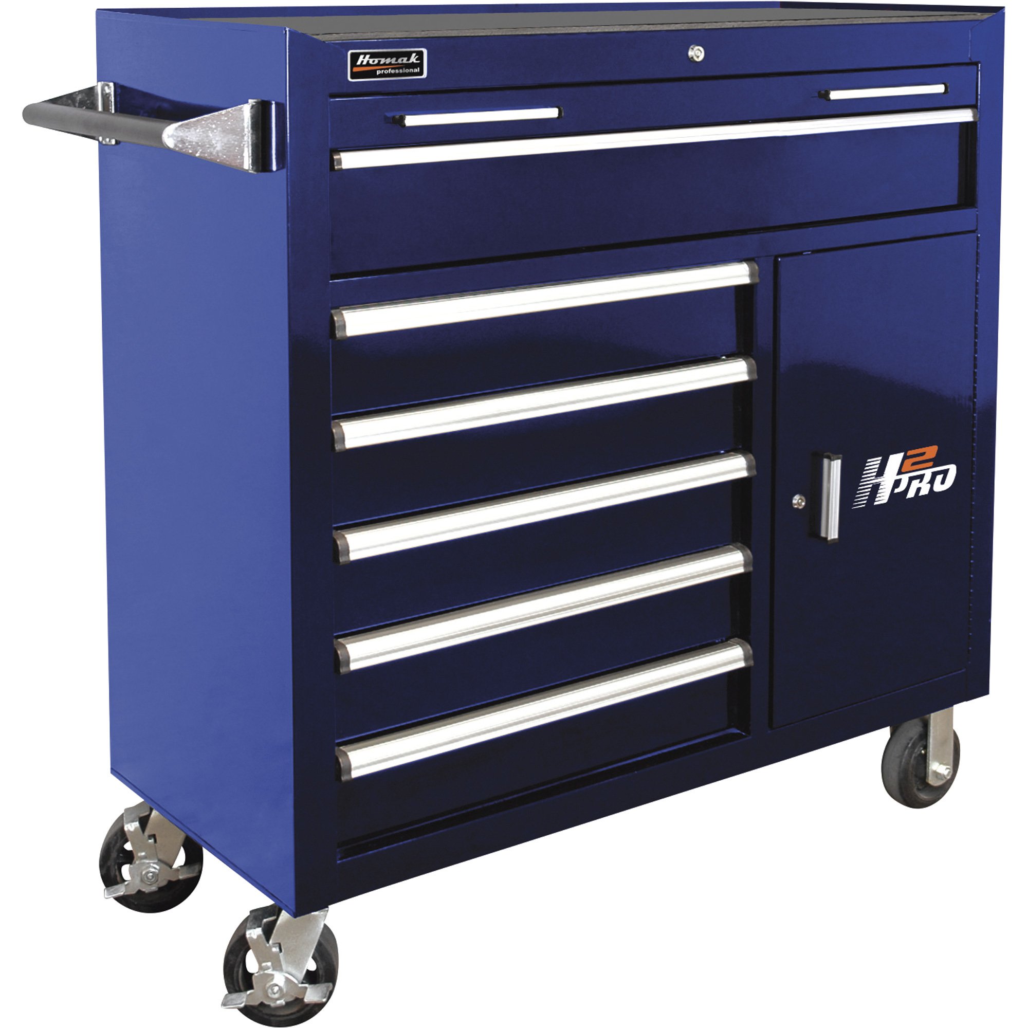 Homak H2PRO 41in. 6-Drawer Roller Tool Cabinet with 2 Compartment