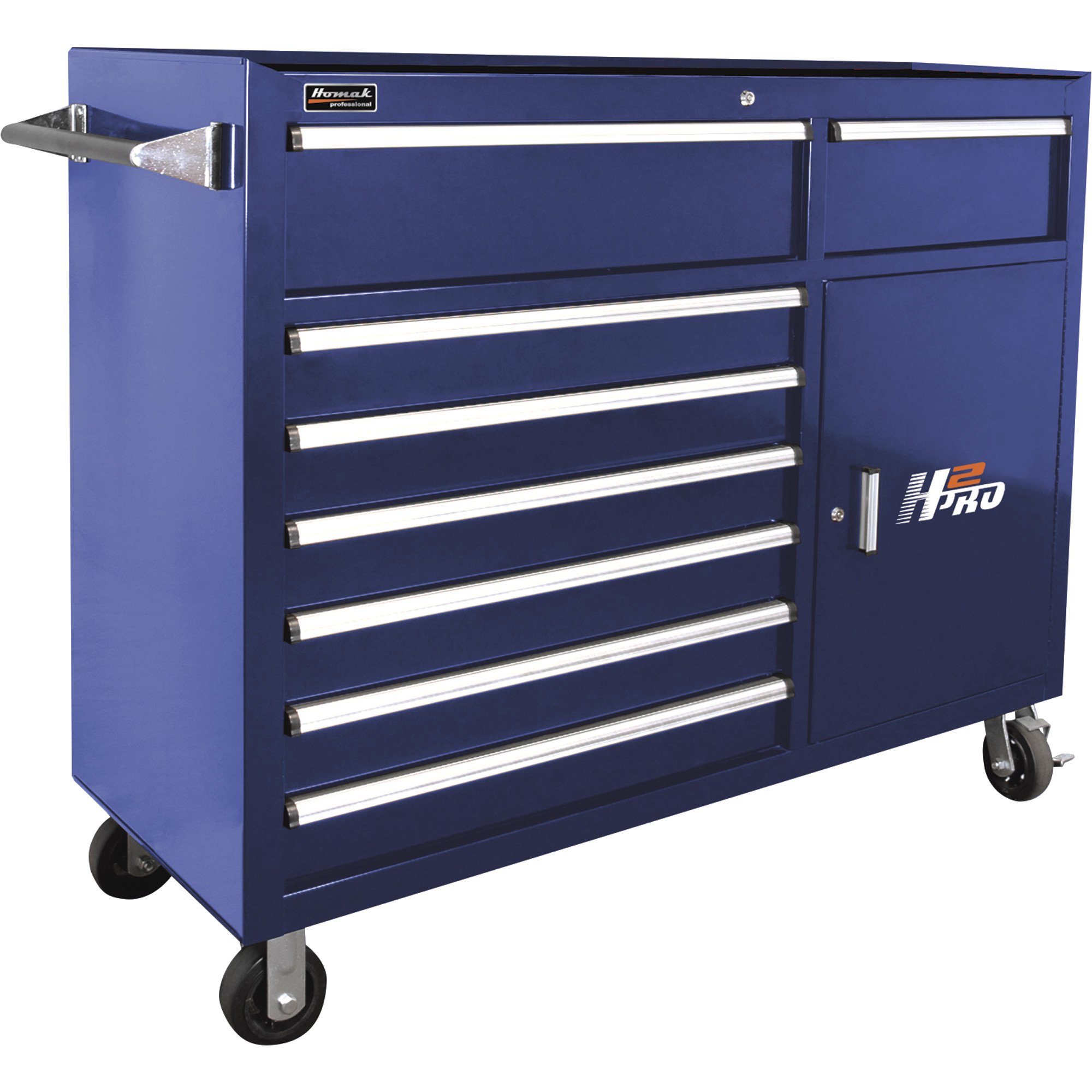 Homak H2PRO 56in. 8-Drawer Roller Tool Cabinet — With 2