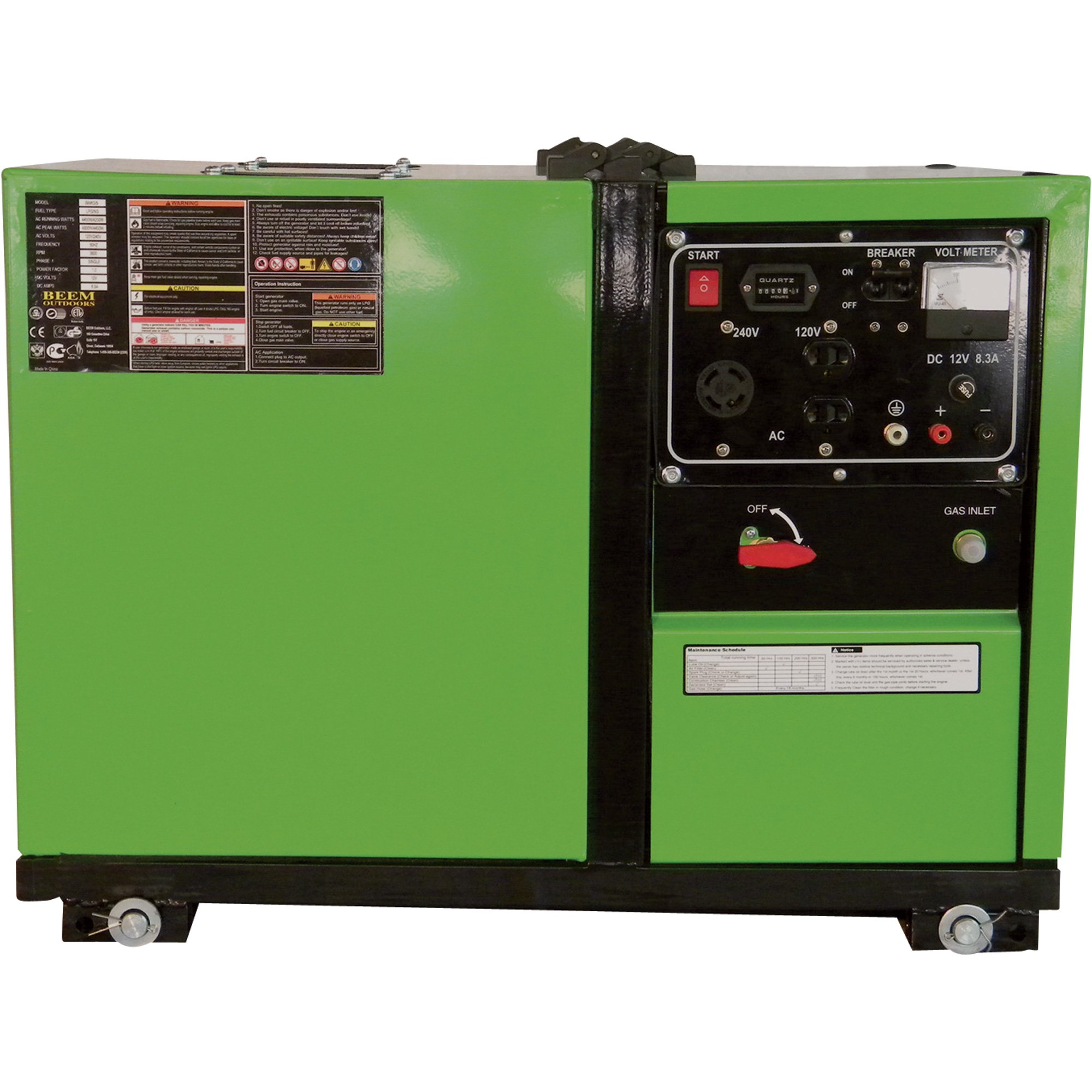 BEEM Standby Generator — 5kW (LP), 4.8kW (NG), Electric Start, CARB-Compliant, Model# BMG5