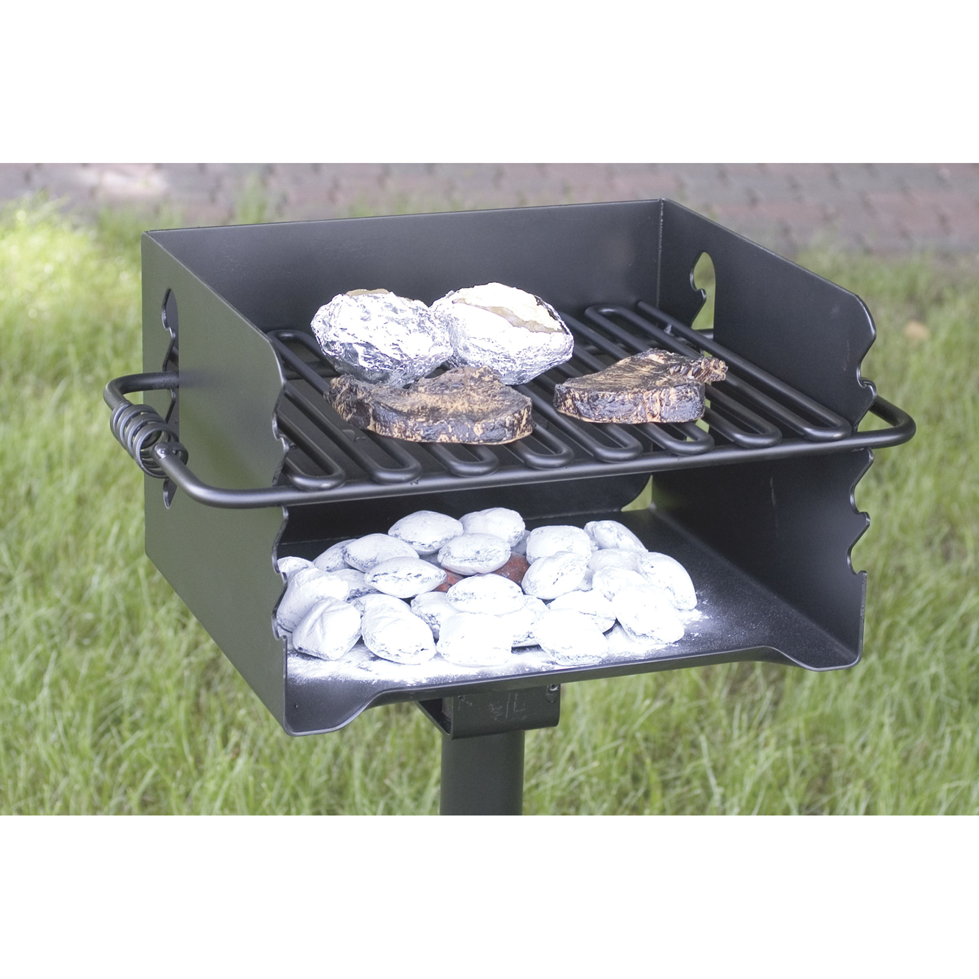 Pilot Rock Steel ParkStyle Backyard Charcoal Grill — 16 1/4in.L x 14 1