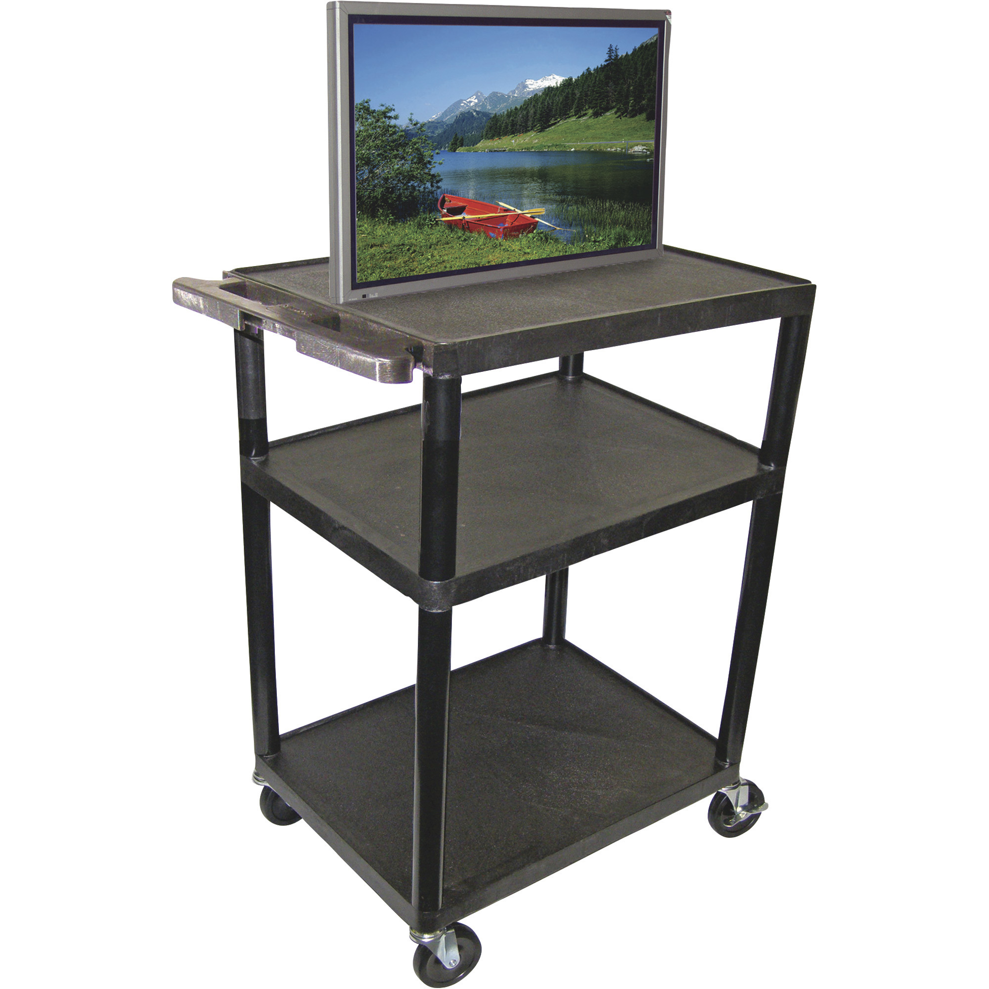 Luxor Utility Cart, 400-Lb. Capacity, 40.25in.H, Black, Model# LP40-B