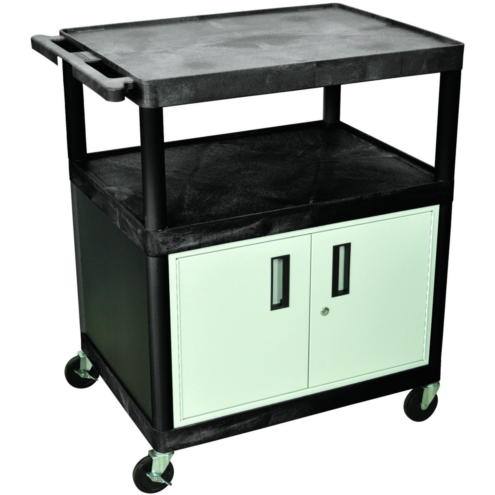 Pin Loacking Cart Luxor Utility Cart with Locking Cabinet — 400-Lb. Capacity, 40.25in.H ...