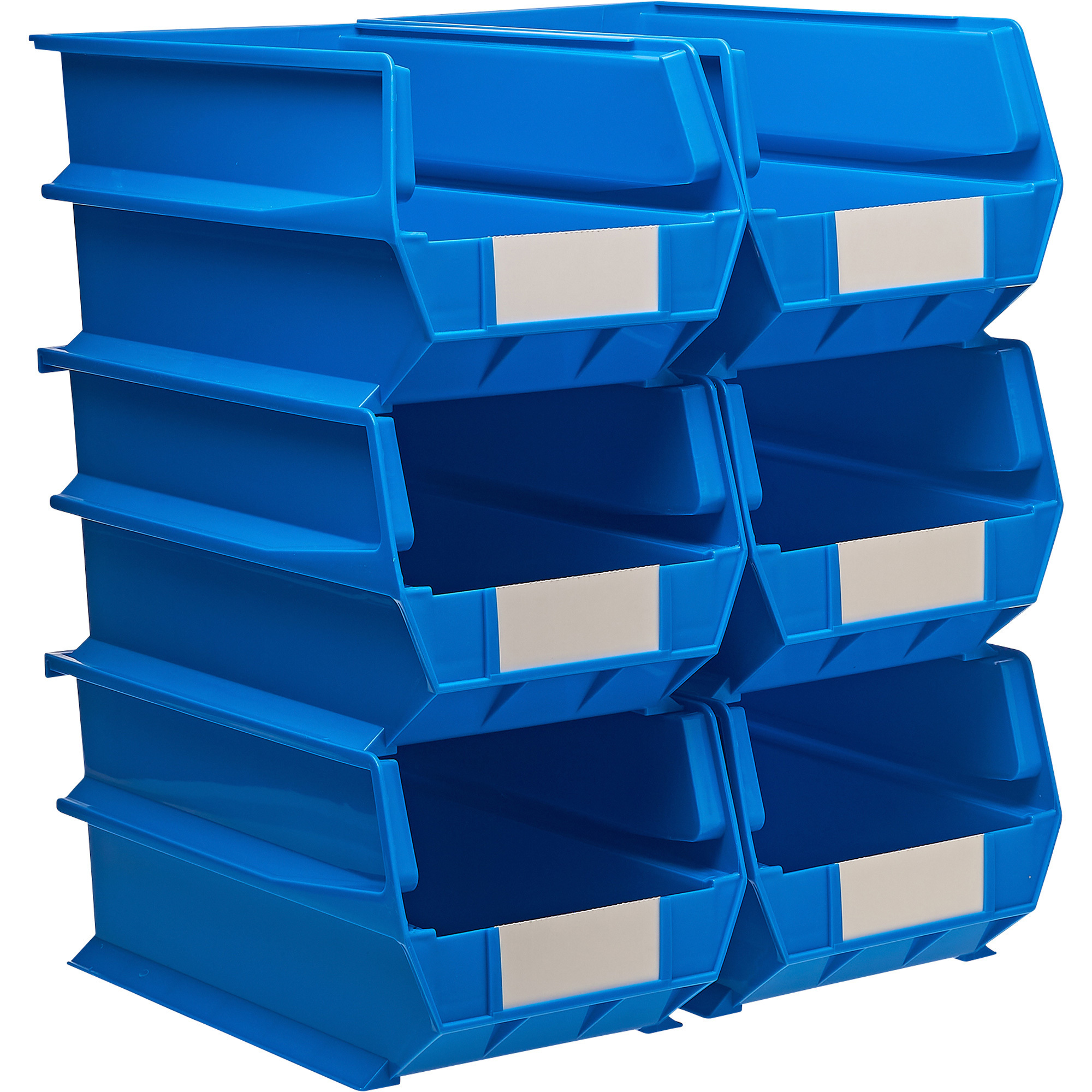 Triton Products LocBin Hanging and Interlocking Bins, 6-Pk., Blue, 14 3/4-In.L x 8 1/4-In.W x 7-In.H, Model# 3-240B