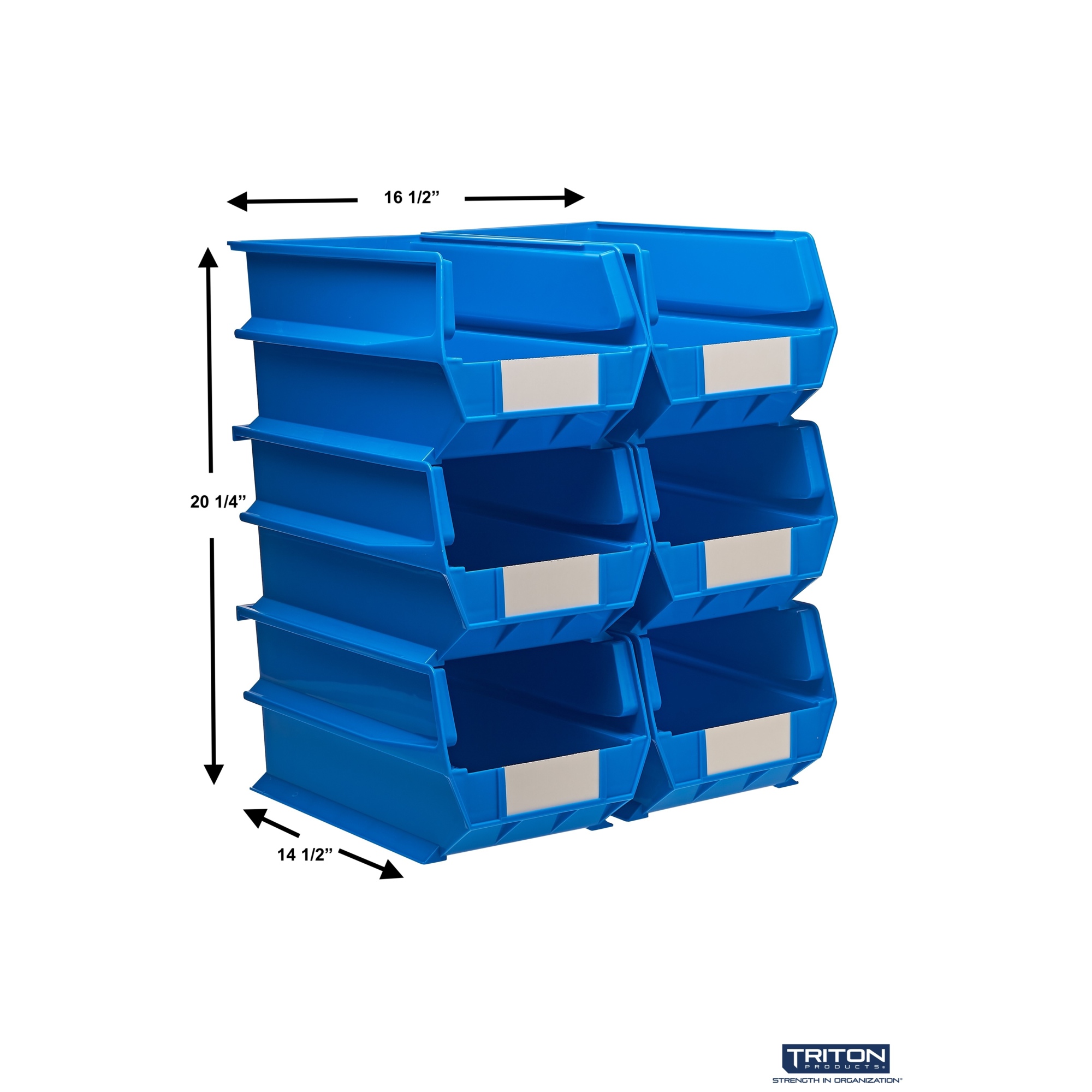 Triton Products LocBin Hanging and Interlocking Bins, 6-Pk., Blue, 14 3 ...