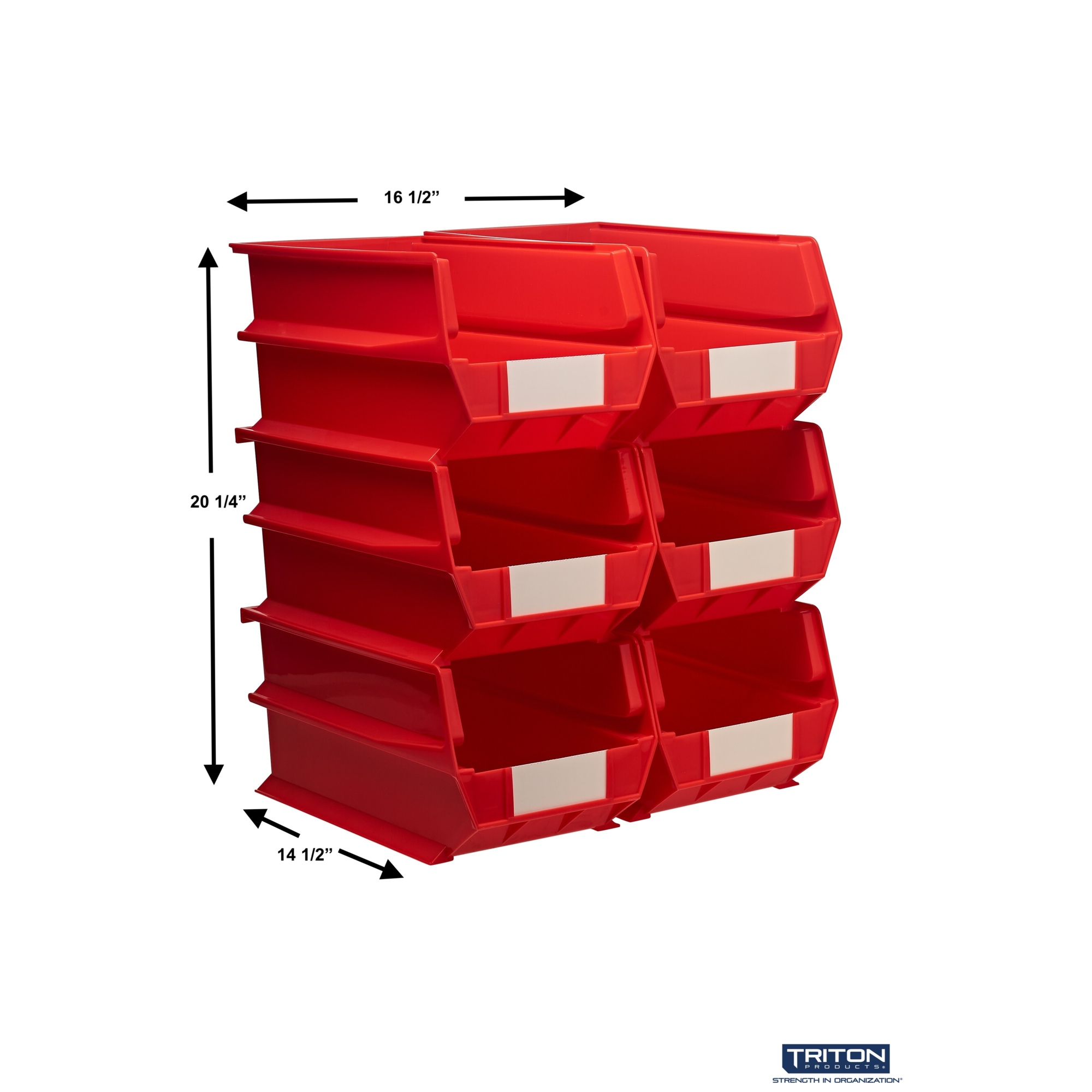 Triton Products Locbin Hanging And Interlocking Bins 6 Pk Red 14 34 Inl X 8 14 Inw X 7