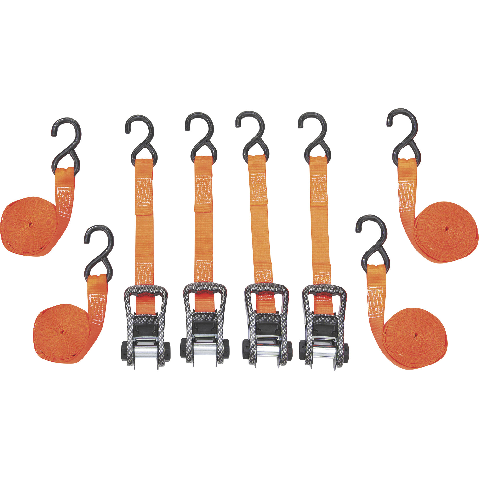 SmartStrap CarbonX Premium Ratchet TieDowns, 14ft.L, 4Pack, 3,000Lb. Breaking Strength