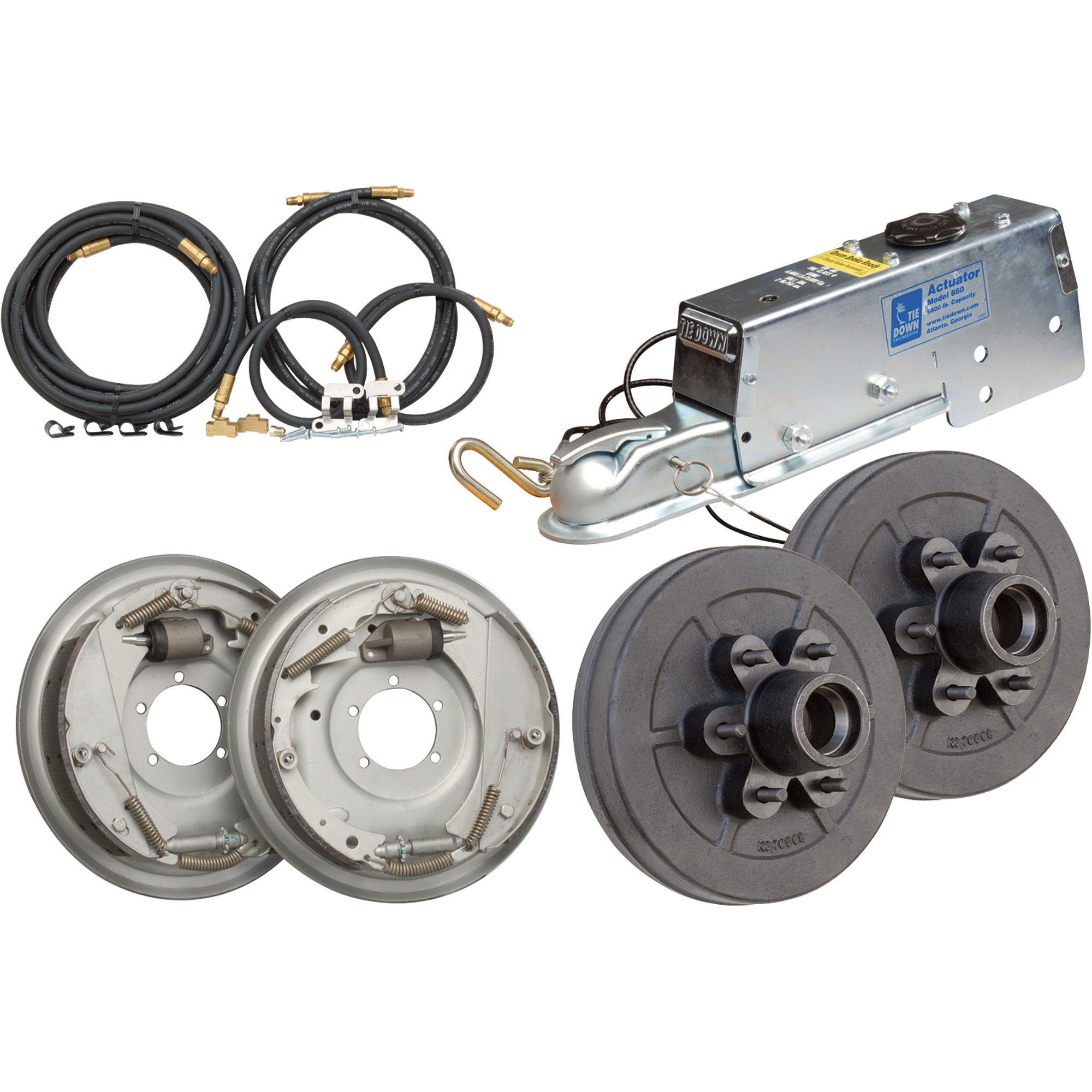 Dexter Hydraulic Drum Brake Kit, 12in. Drum, 8,000-Lb. Actuator, 6 Lugs, Model# K71-G00-24