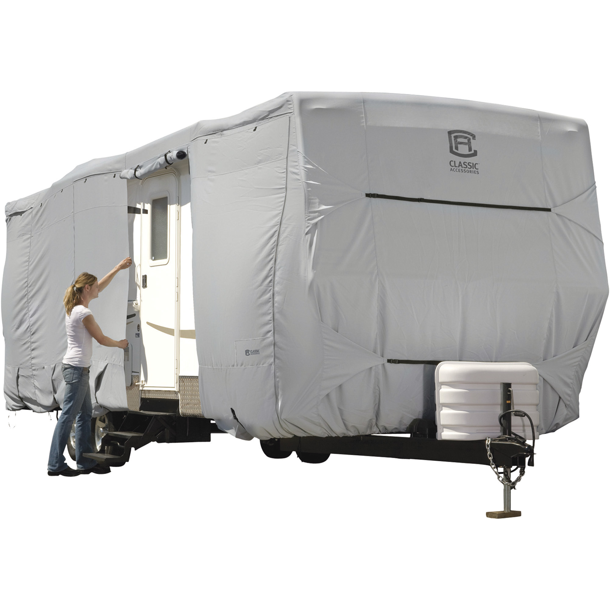 Classic Accessories OverDrive PermaPro Heavy-Duty RV Cover, Gray, Fits 24ft. to 27ft. x 118in.H Travel Trailers