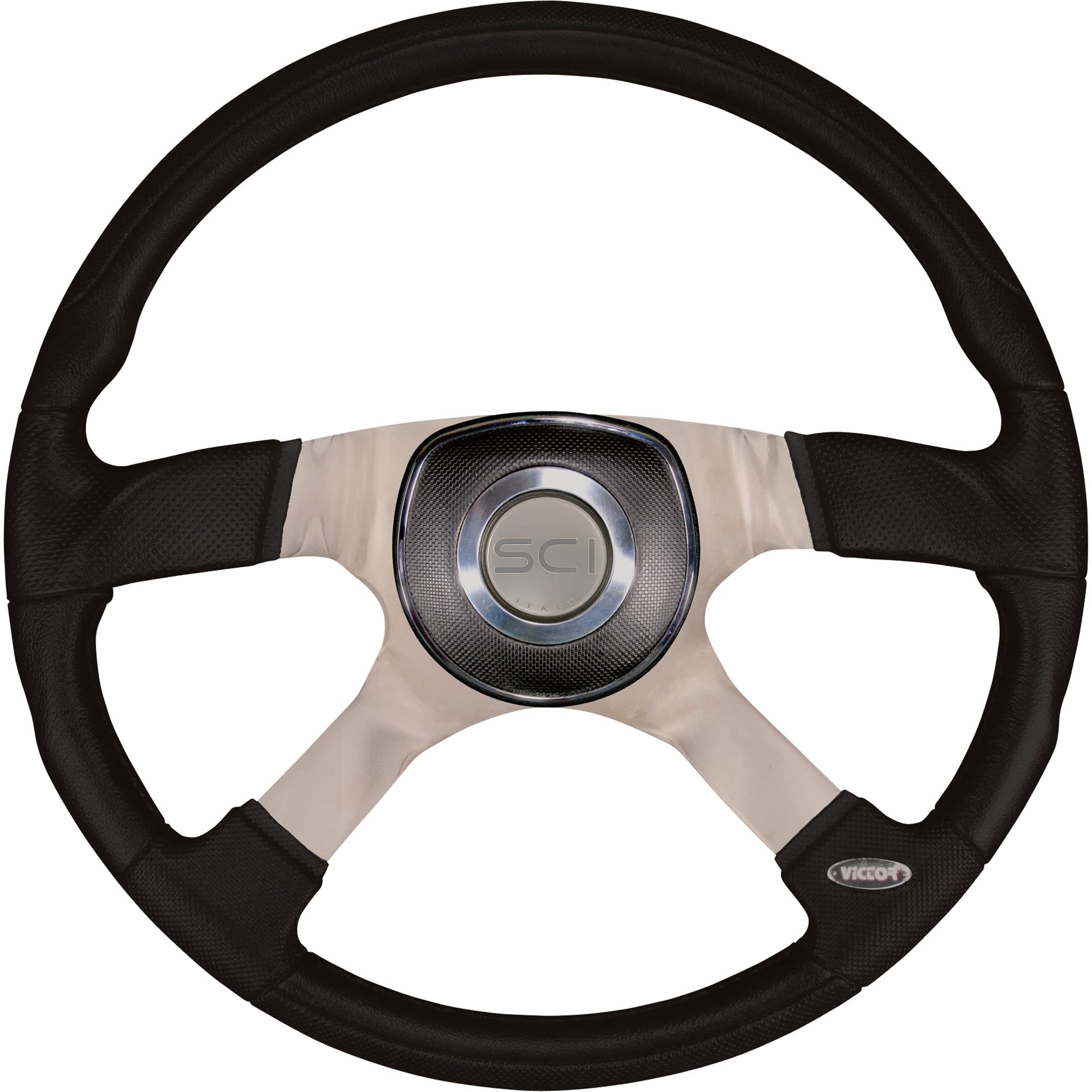 Aazon.co: 18 In Solid Wood Truck Steering Wheel 4 Spoke Aluinu Chroe Plated Steering Wheel - Foto 6
