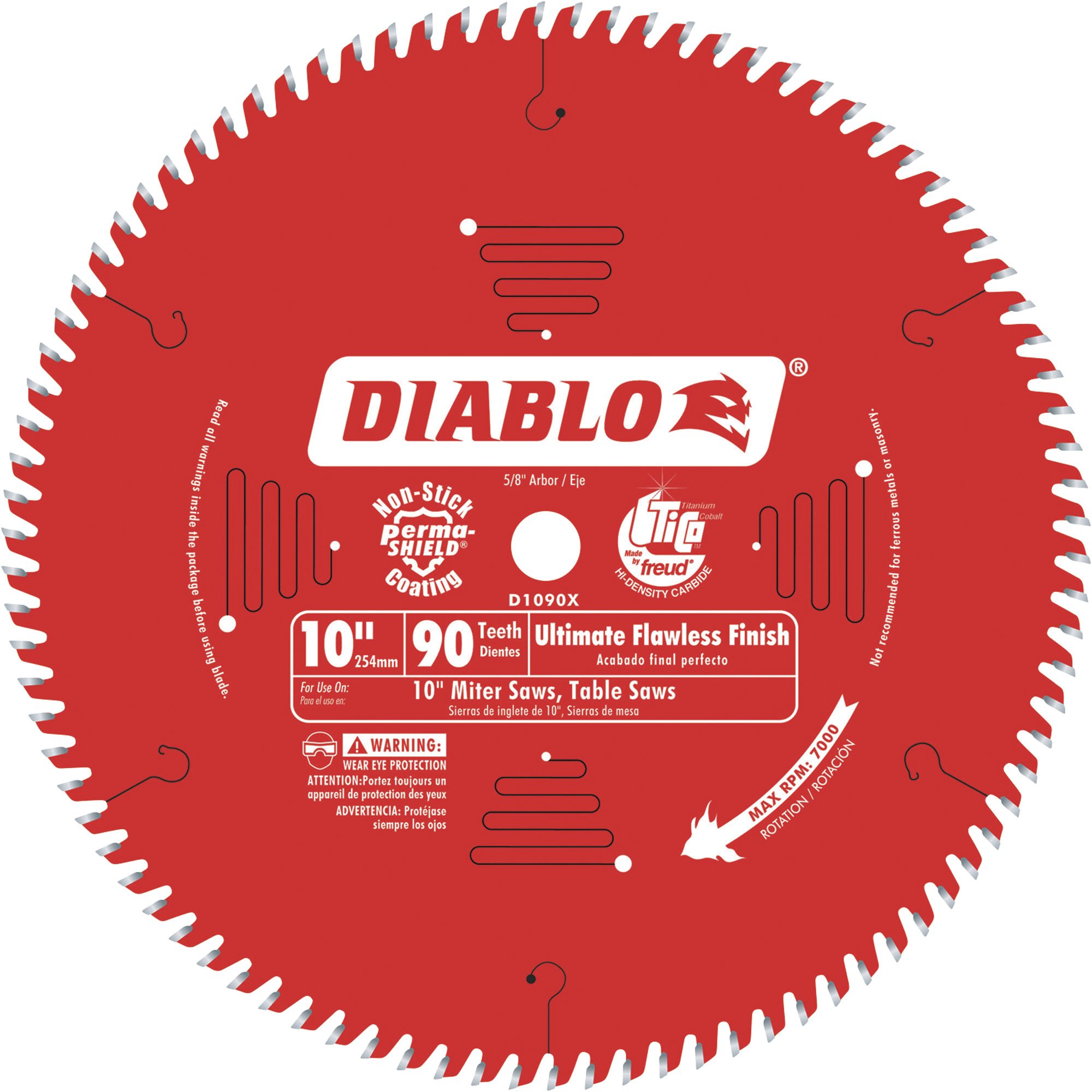 Diablo Ultra Fine Circular Saw Blade — 10in., 90 Tooth, For Wood and Wood  Composites, Model# D1090X Northern Tool