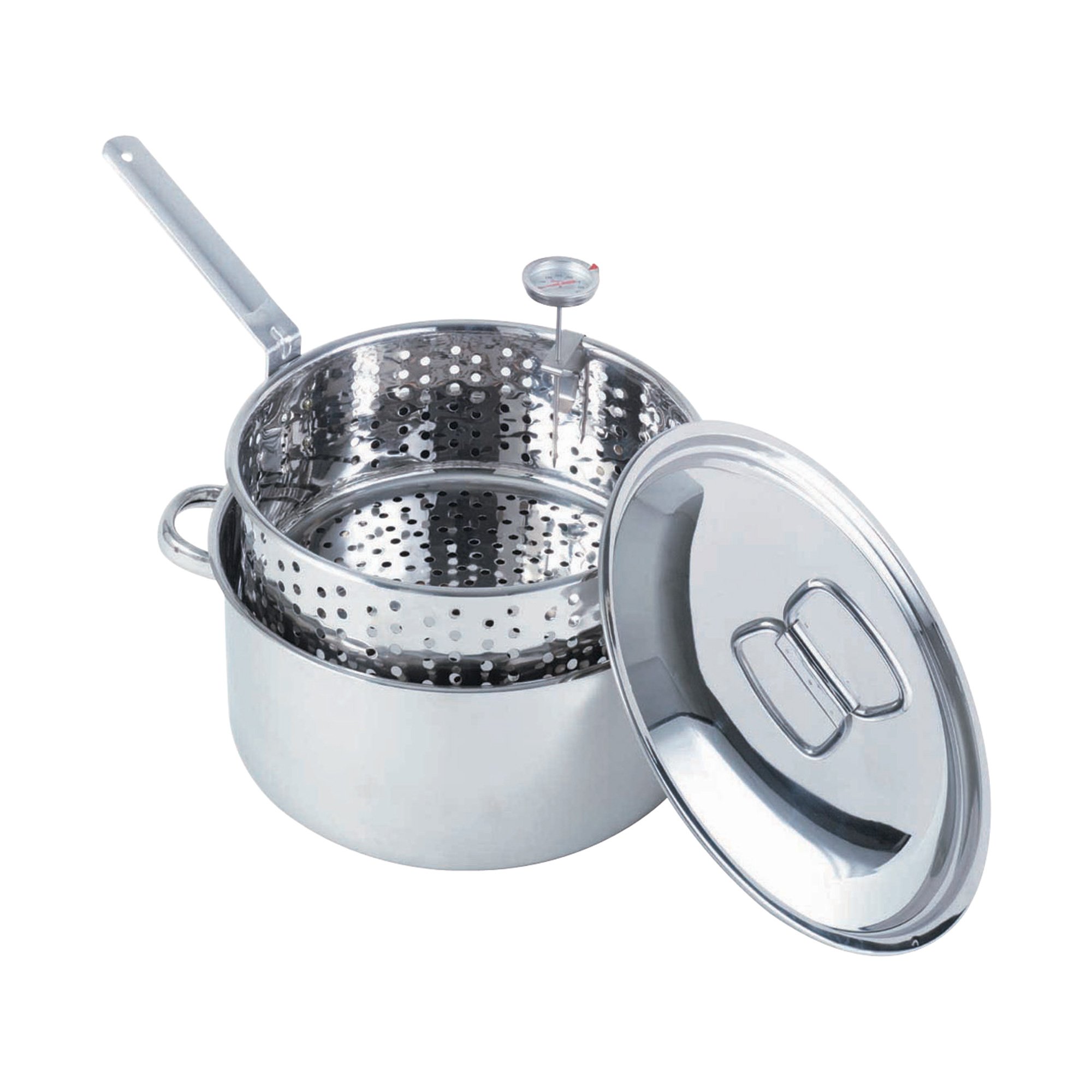 Bayou Classic 1101 10-qt Stainless Steel Fry Pot Perfect For Frying Fish  Shrimp Chicken Hushpuppies and Fries Includes Stainless Steel Perforated