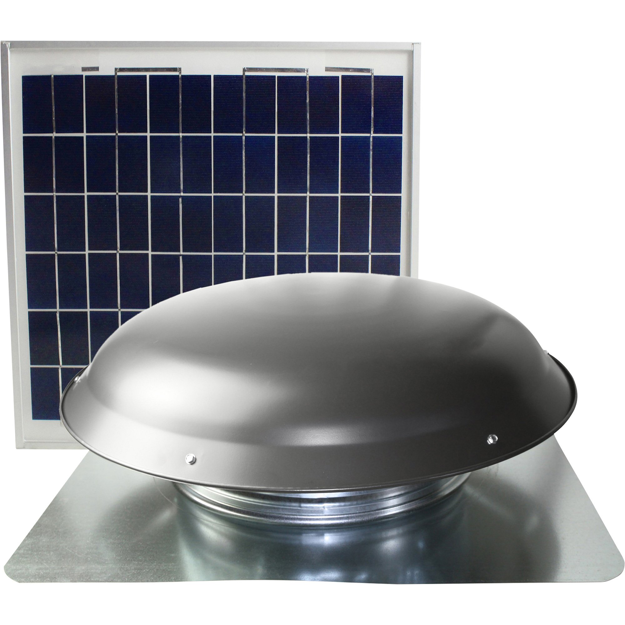 Ventamatic Dome-Mounted Solar Ventilator — 1,000 CFM, 1,500 Sq. Ft., Model#  VX1000SOLDOMBLK