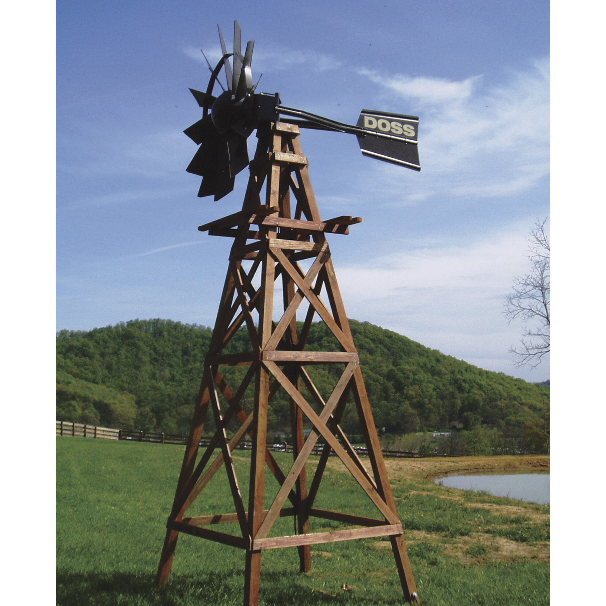 Outdoor Water Solutions Deluxe Windmill Aerator,  19Ft., Wood, Model# WTW0114