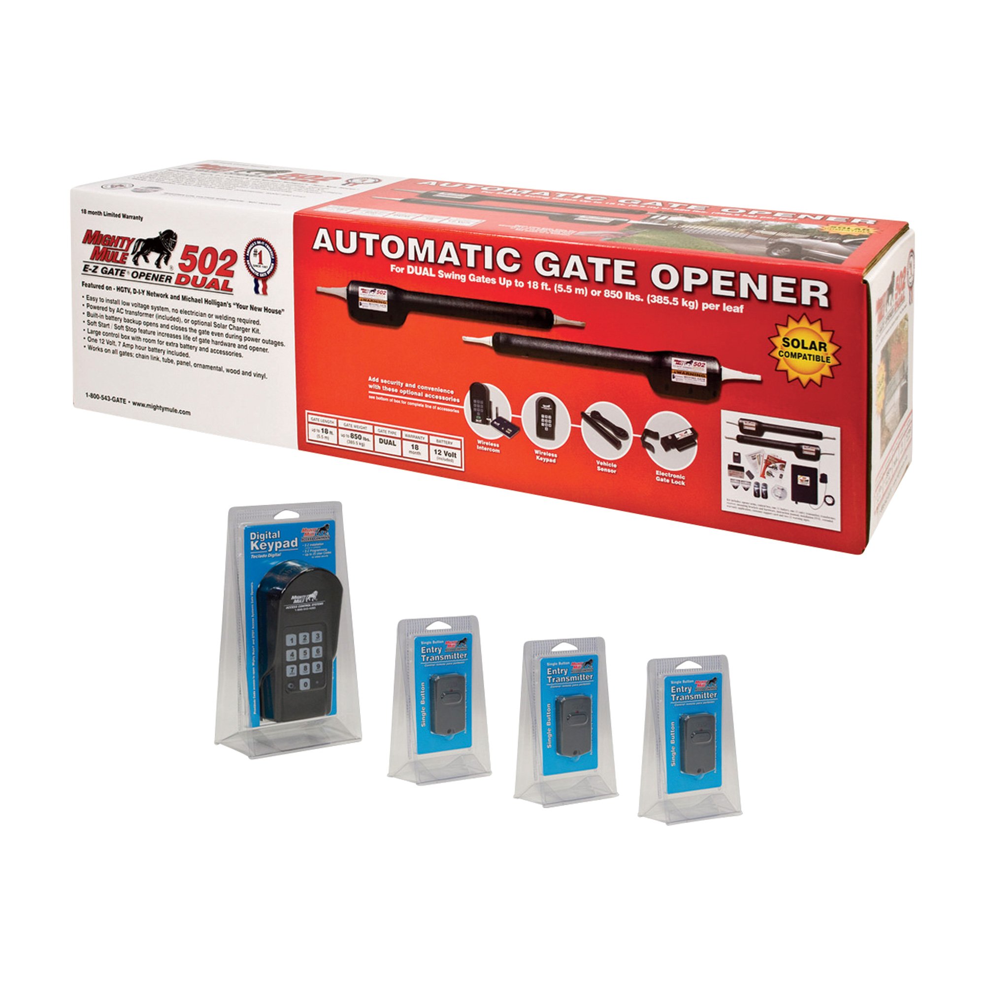 Mighty Mule Dual Gate Standard Package, Model# FM502-STP