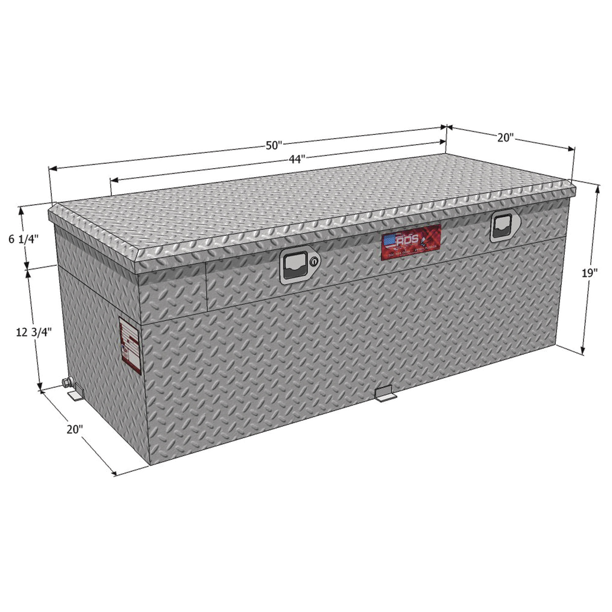 RDS Aluminum Auxiliary Fuel Tank Toolbox Combo, 51-Gallon Capacity ...