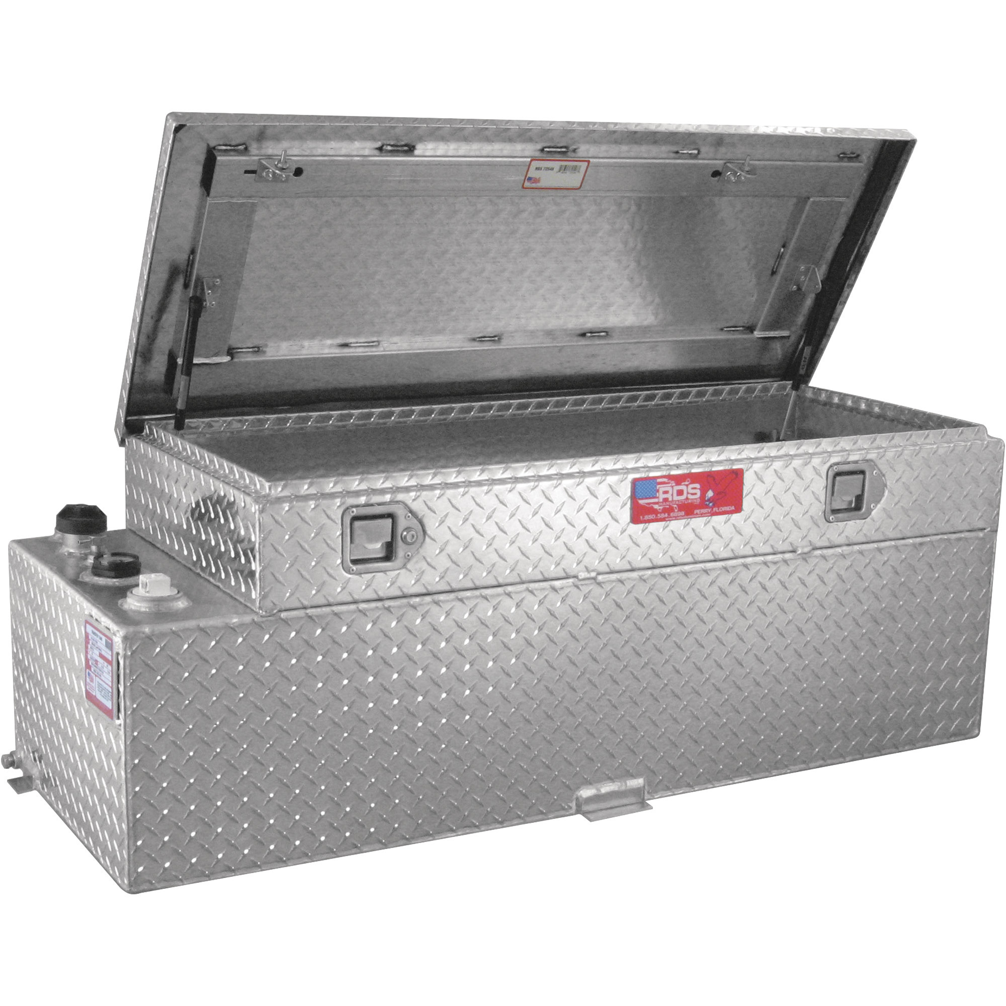 RDS Aluminum Transfer Fuel Tank Toolbox Combo, 60 Gallon, Rectangular ...