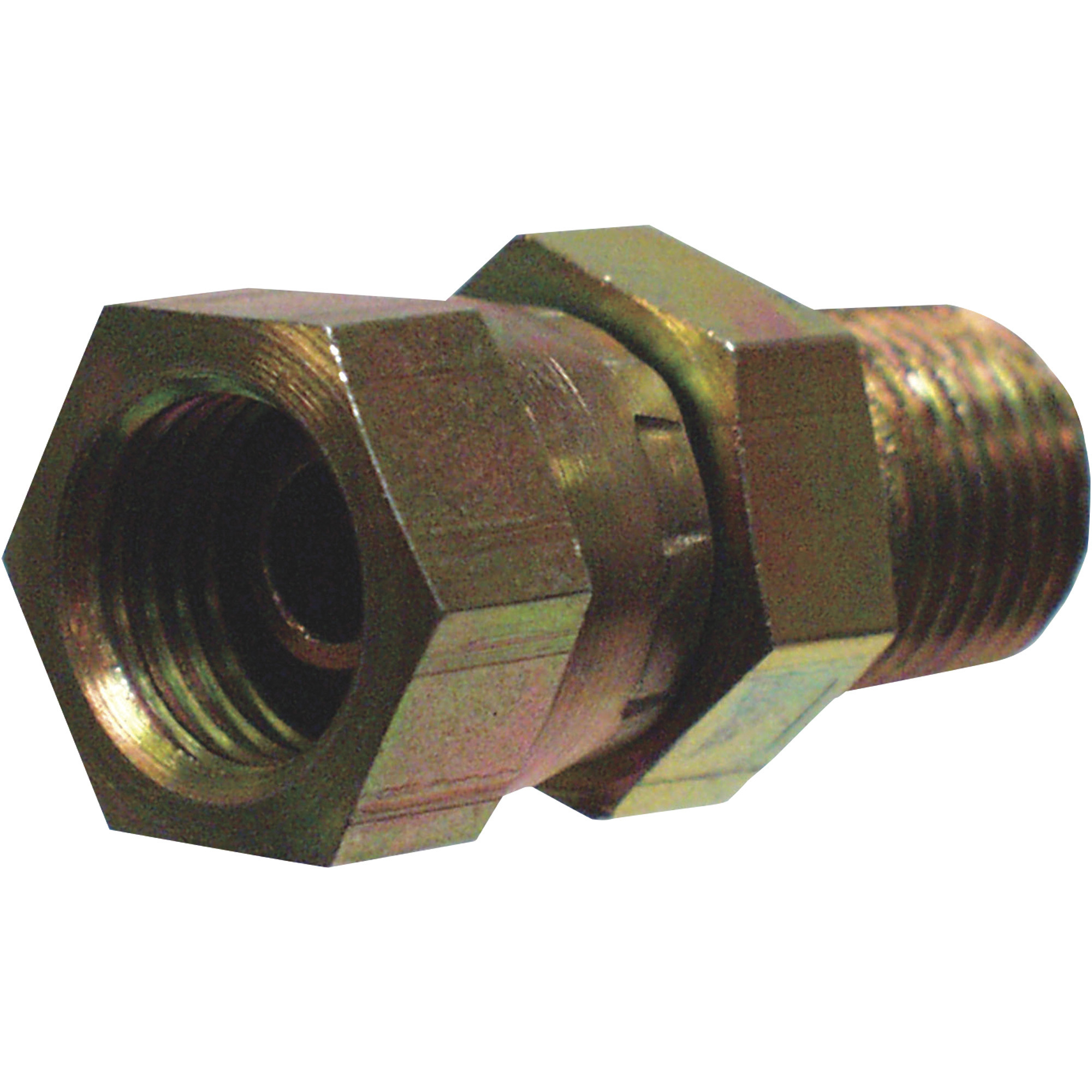 Apache Straight Swivel Adapter, 1/4in. F NPSM x 1/4in. M NPTF