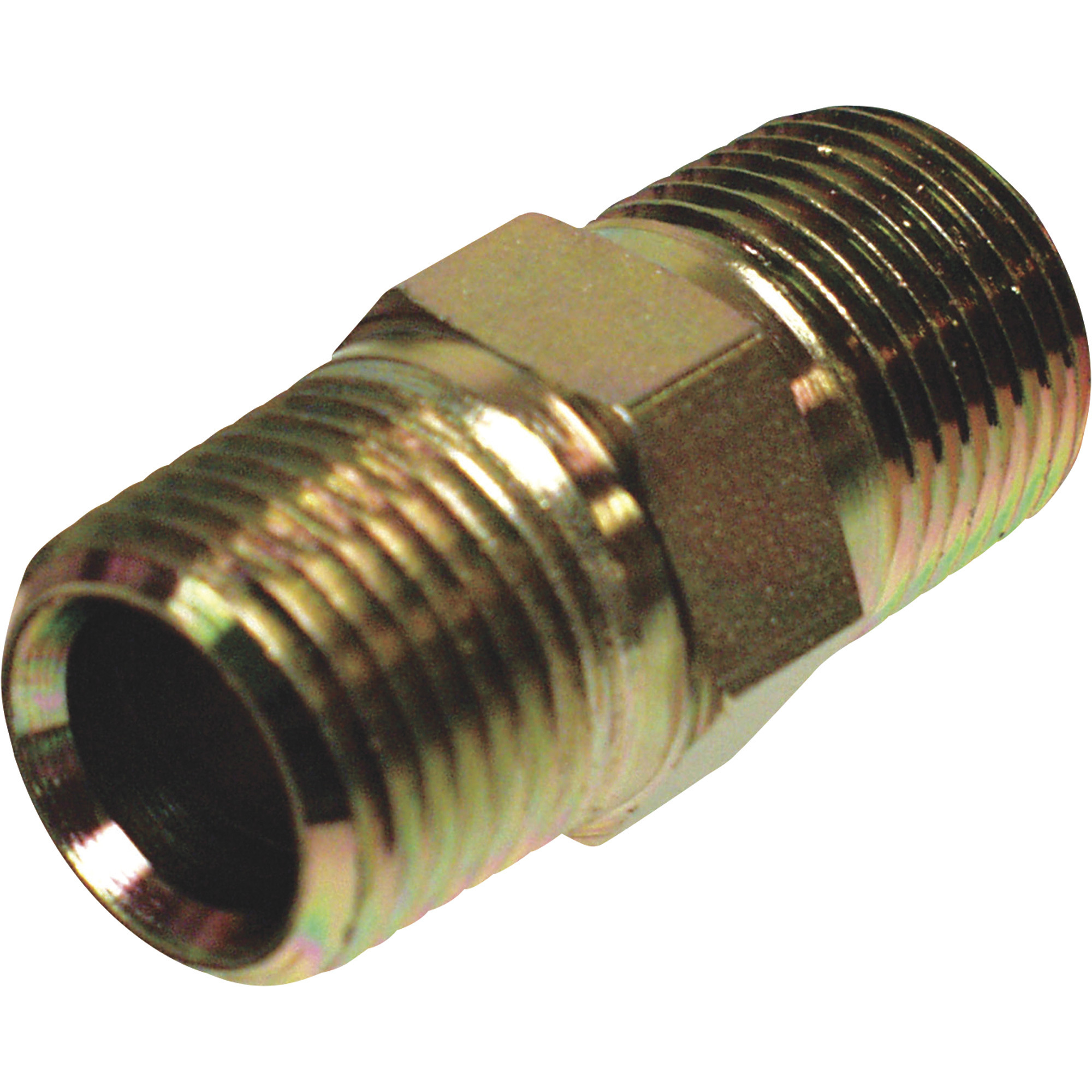 Apache Hex Nipple, 1/2in. M NPTF x 3/8in. M NPTF