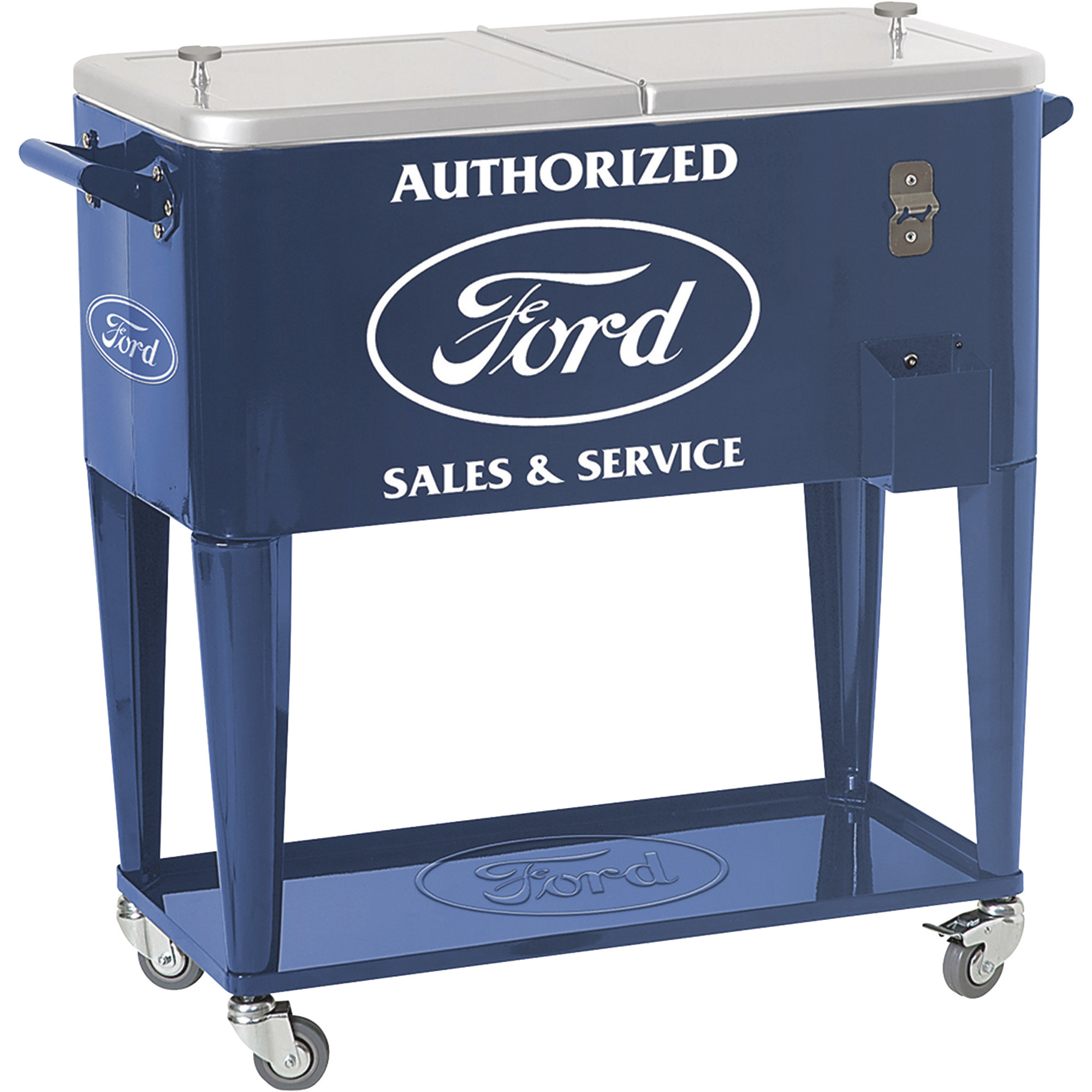 Authorized Ford Sales and Service 80-Qt. Rolling Party Ice Cooler, Model FRD-40060
