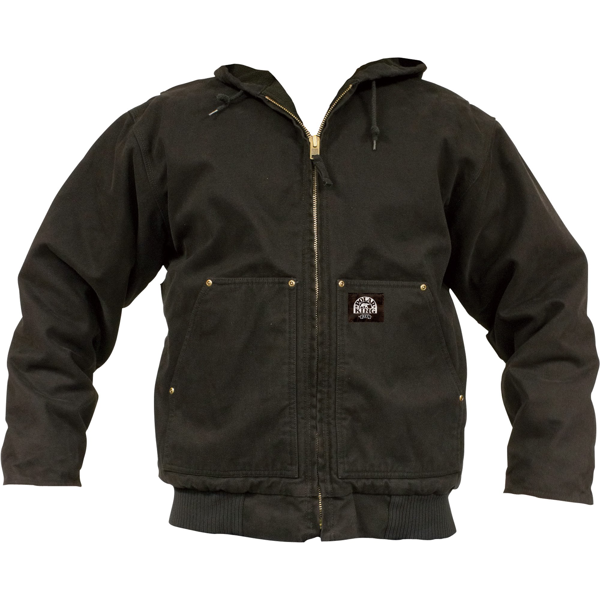 Polar King Insulated Fleece-Lined Hooded Jacket — Black, Medium, Model#  376.01