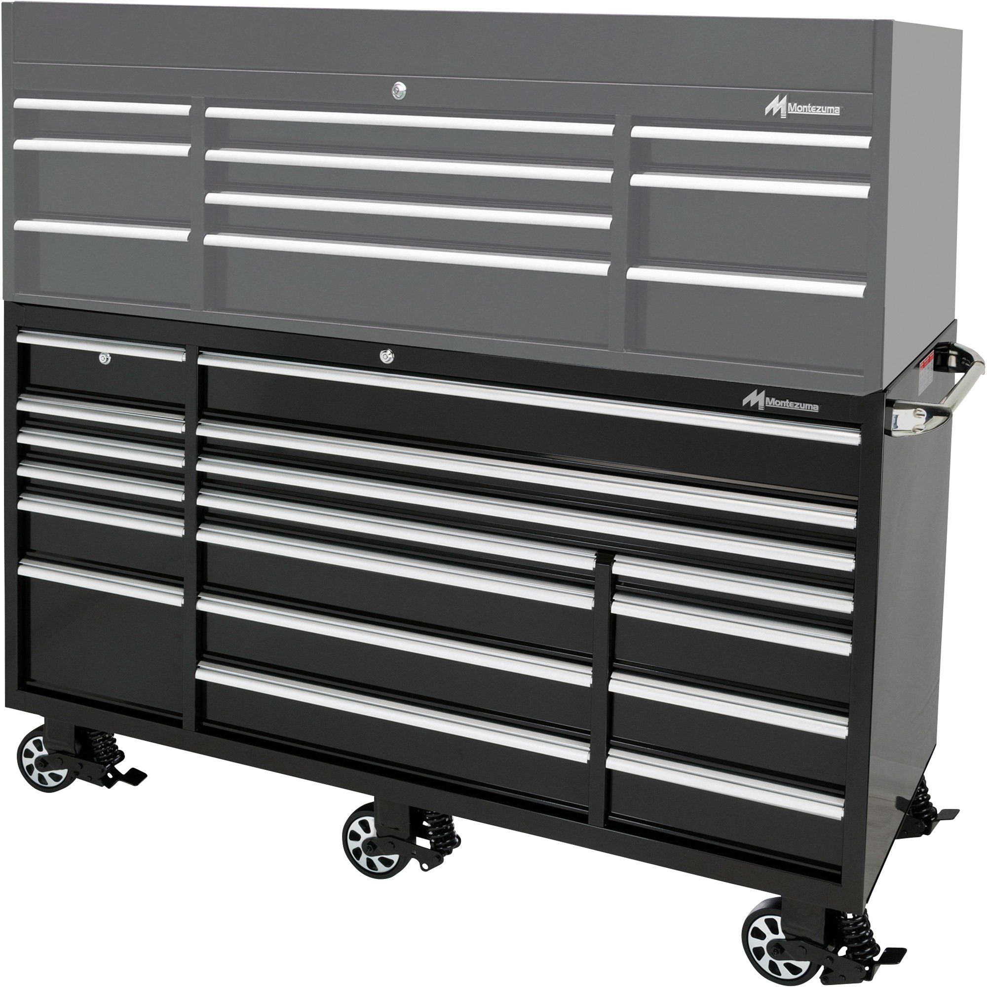 Montezuma Elite 17-Drawer Rolling Cabinet — 72in.W, Black, Model