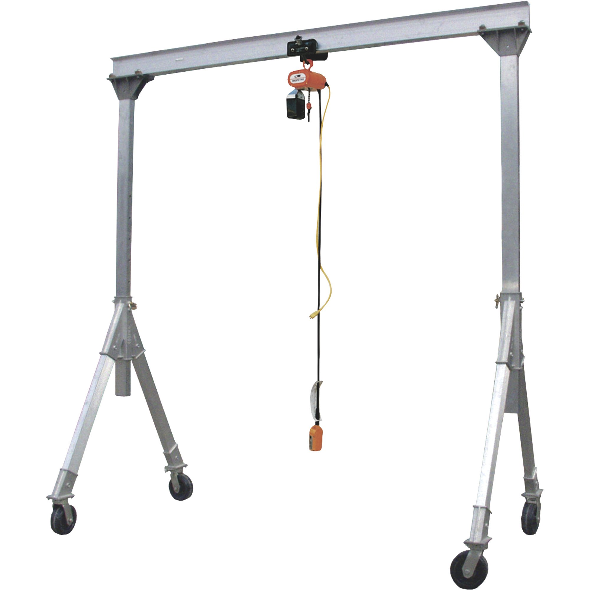 Vestil Adjustable Height Aluminum Gantry Crane with Casters — 1,500-Lb. Capacity
