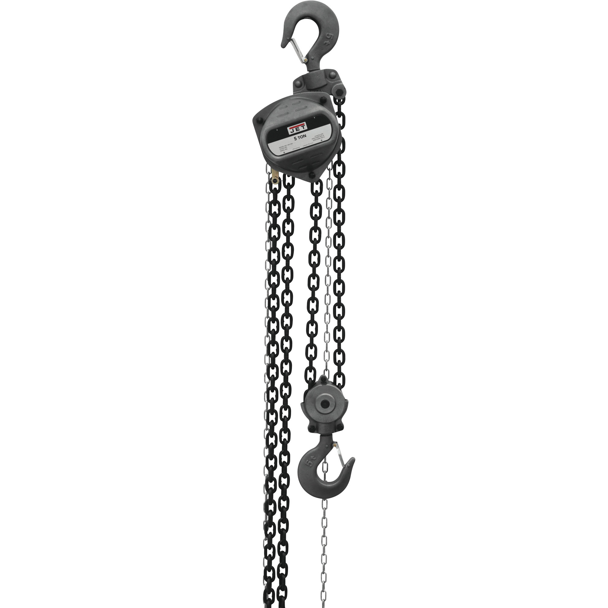 JET S90 Series Manual Chain Hoist, 5-Ton Capacity, 20ft. Lift, Model ...