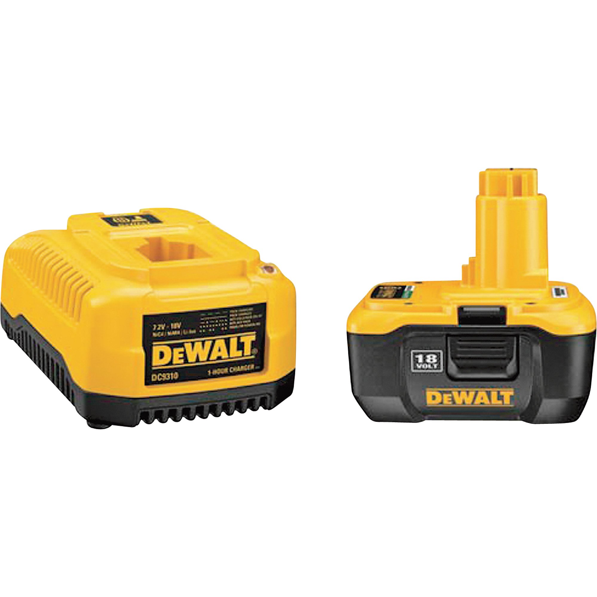 DEWALT Heavy-Duty 1-Hour Charger and 18V Battery Pack with NANO Technology,  Model# DC9180C
