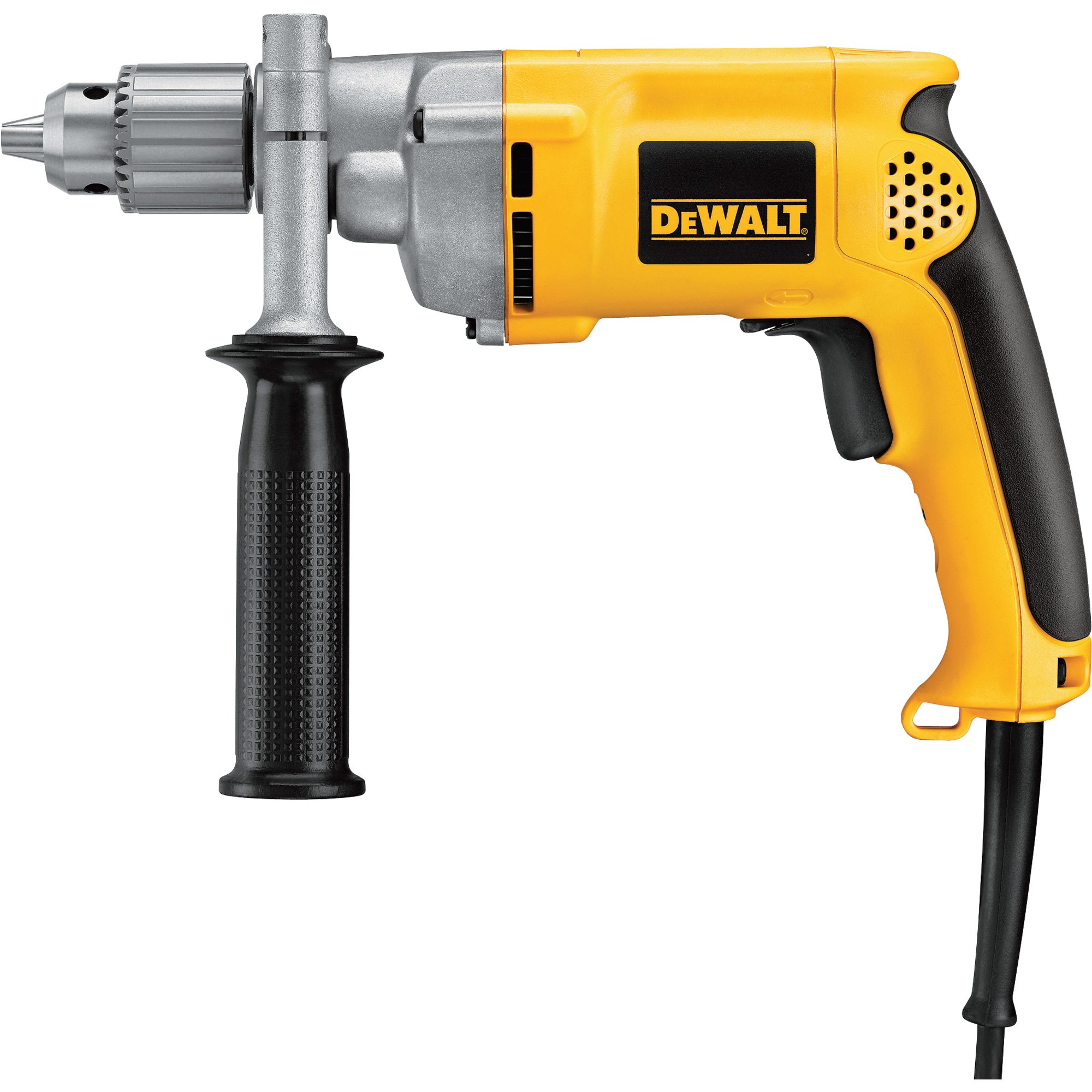 DEWALT Heavy-Duty VSR Corded Electric Drill — 1/2in. Keyed Chuck, 8.5 Amp, 1000 RPM, Model# DW235G