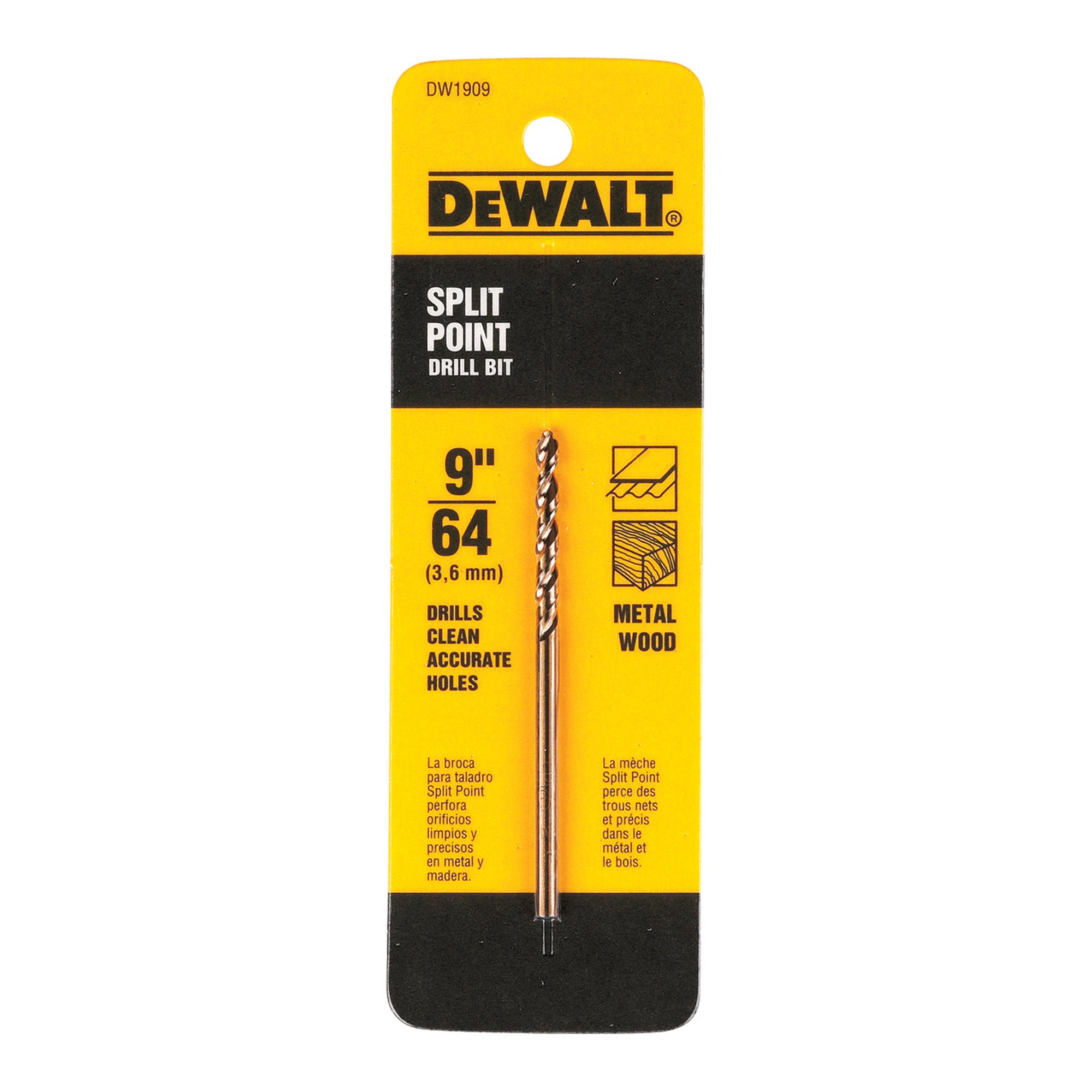 DEWALT Pilot Point Gold Ferrous Oxide Drill Bit — 9/64in., Model