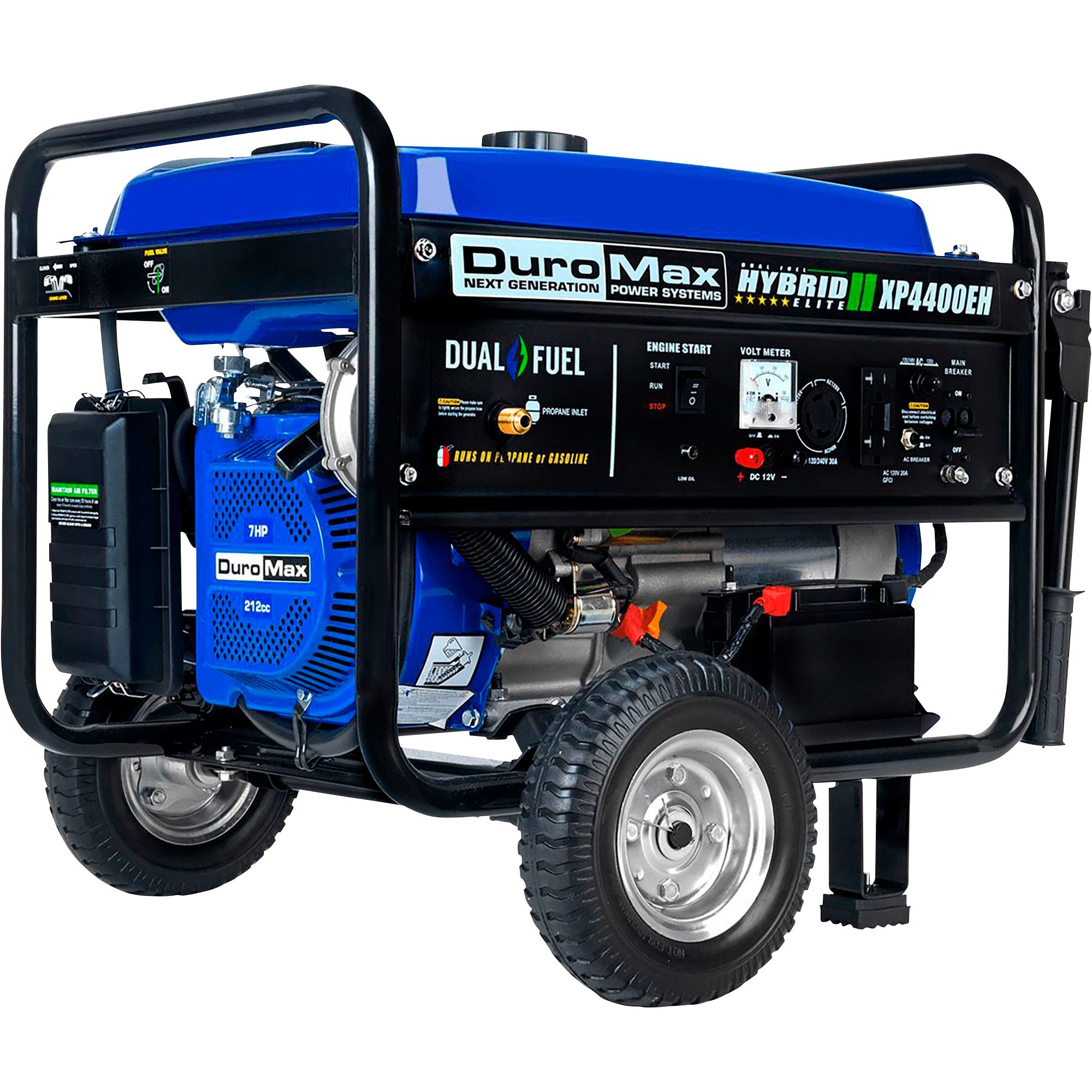 DuroMax Portable Dual Fuel Generator — 4400 Surge Watts, 3500 Rated Watts, Electric Start, Model# XP4400EH
