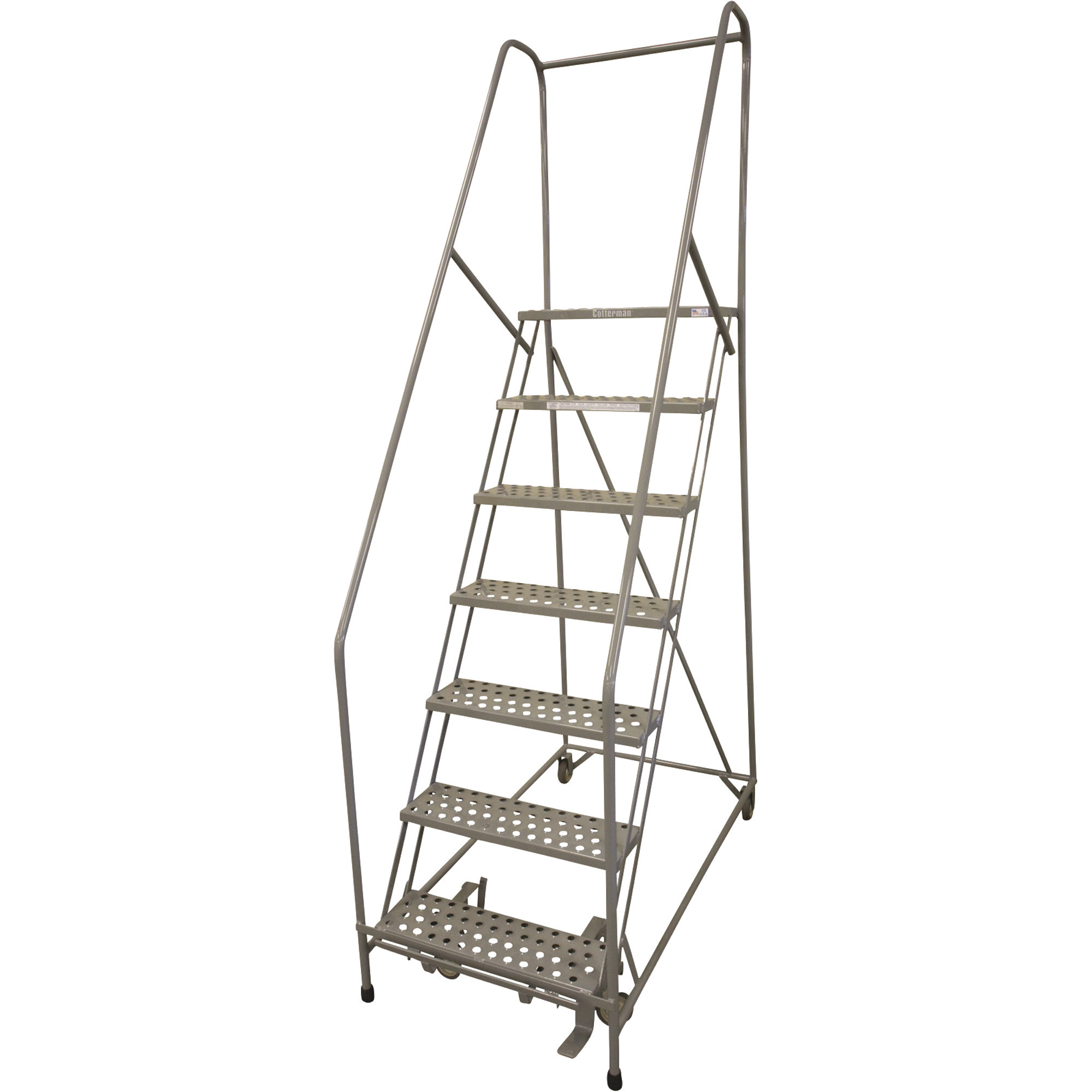 Cotterman Rolling Steel Ladder, 20"L x 24"W x 70in.H Platform, Model# 1007R2630A1E20B4C1P6