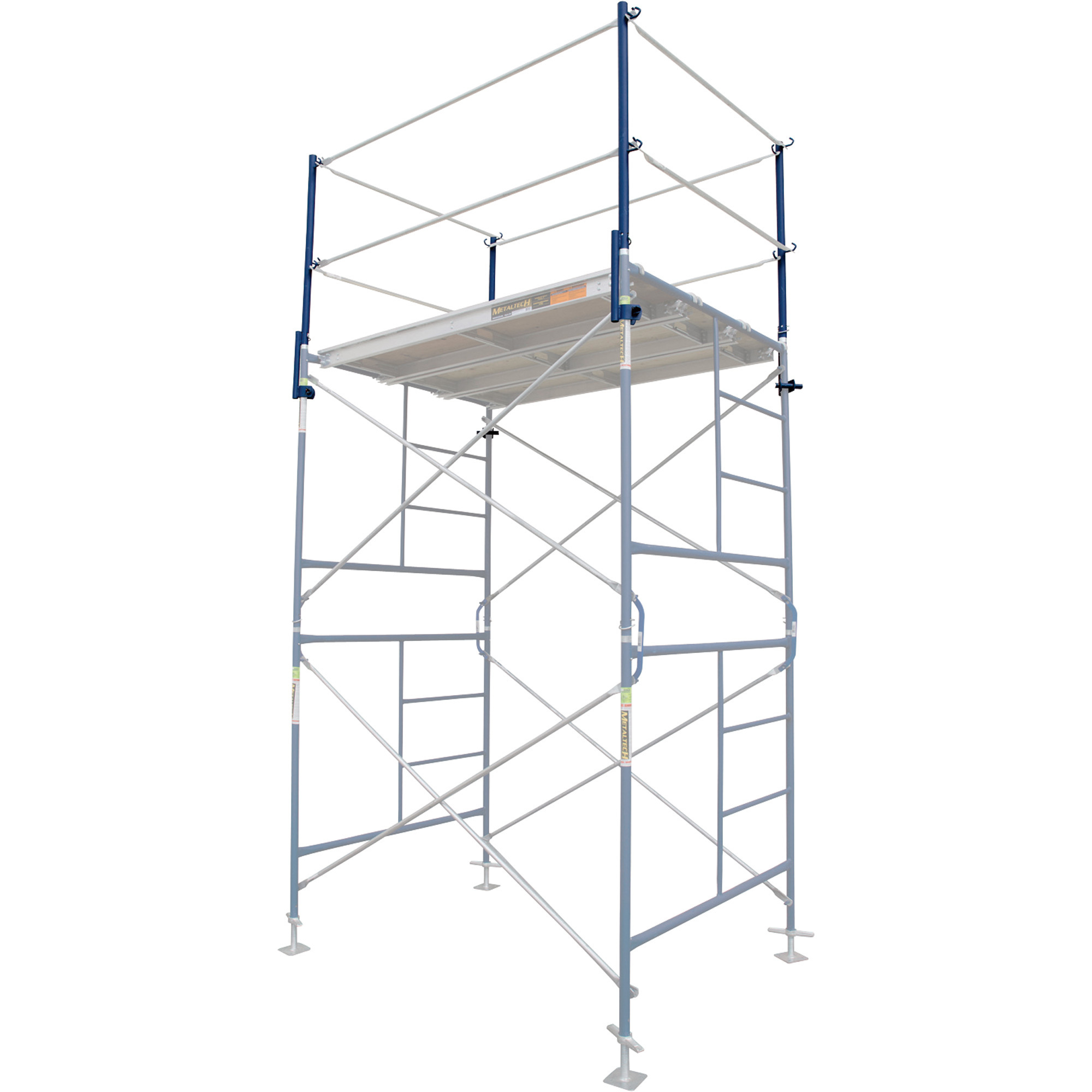Metaltech Scaffold Guard Rail Post with Support, Model MMGPUSL