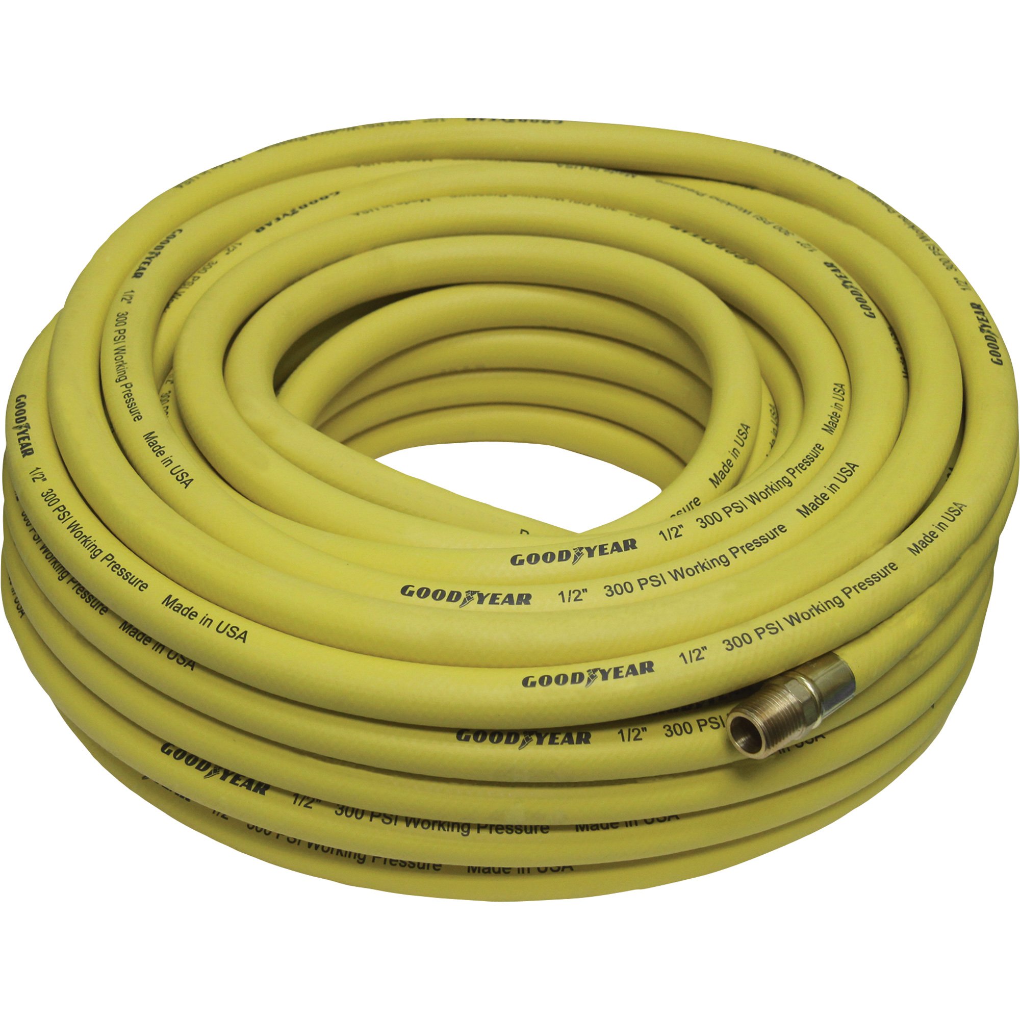 Goodyear 50' x 3/8 Rubber Air Hose Yellow 250 PSI