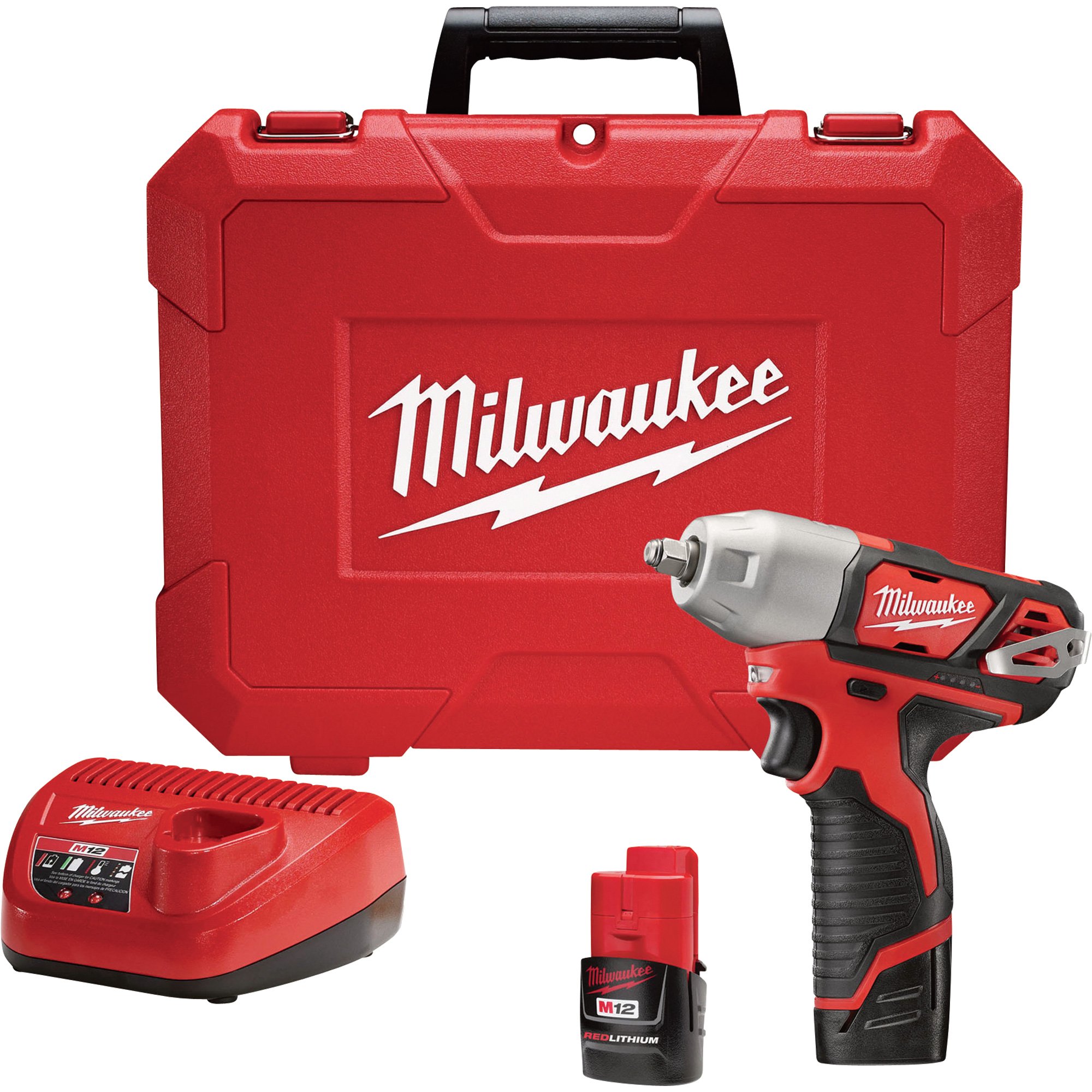 Milwaukee M12 Cordless Impact Wrench Kit — 3/8in. Square Drive, Model# 2463-22