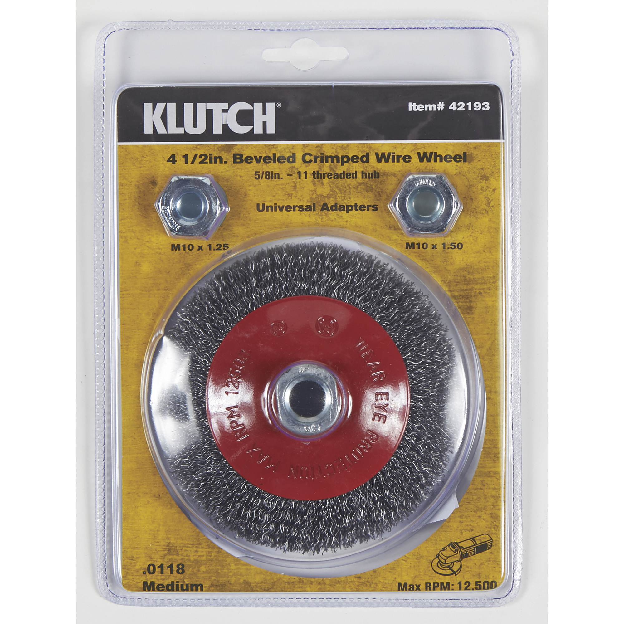 Klutch 4.5in. Beveled Crimped Medium Wire Wheel