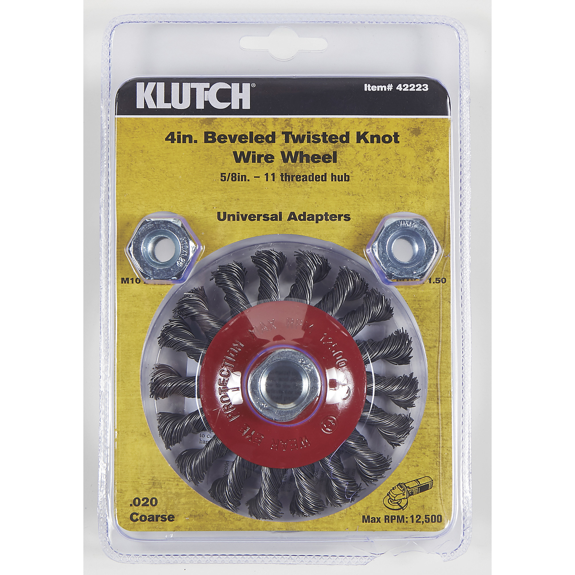 Klutch 4in. Beveled Twisted Knot Wire Wheel