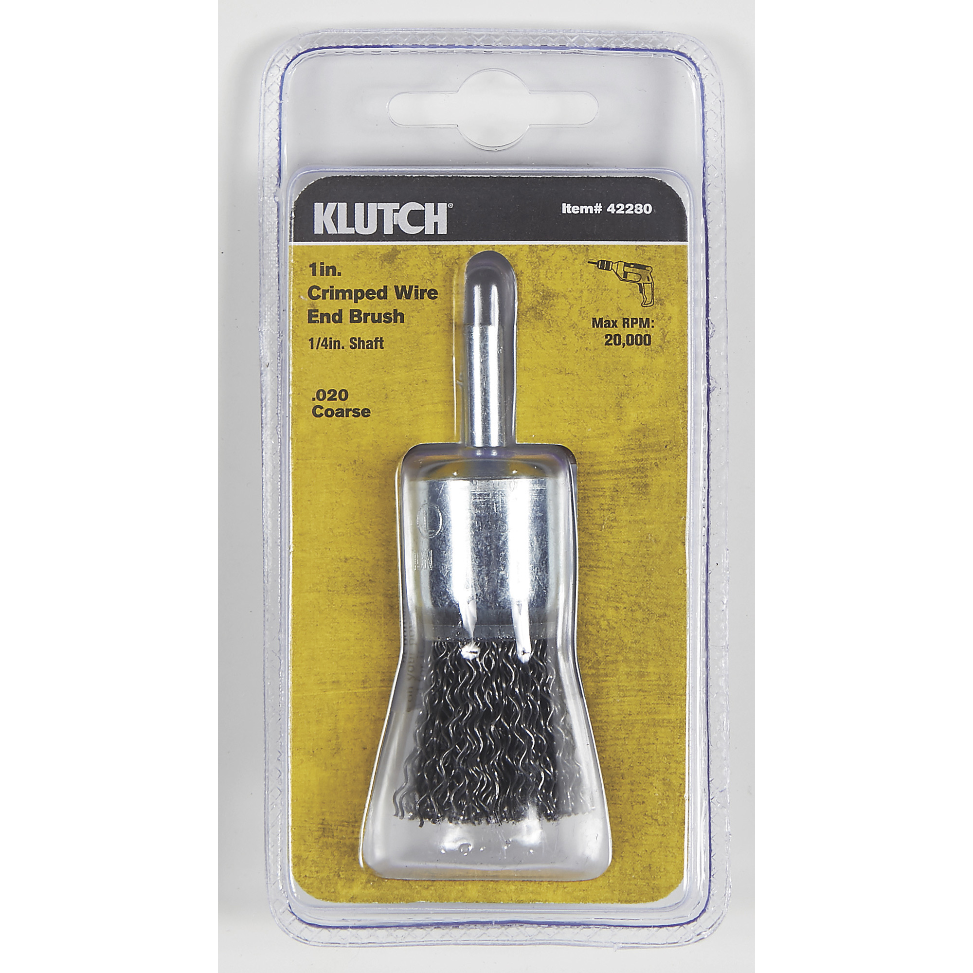 Klutch 1in. Coarse Crimped Wire End Brush
