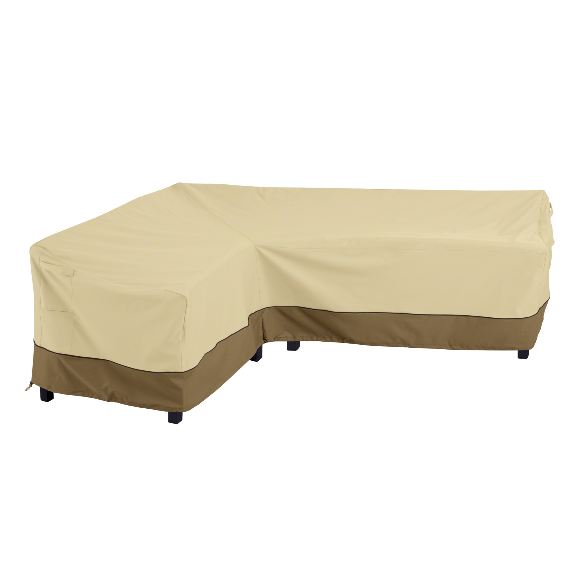 Classic Accessories Veranda L-Shape Sect Lounge Set Cover, L, Tan, Polyester, Model# 55-881-011501-RT